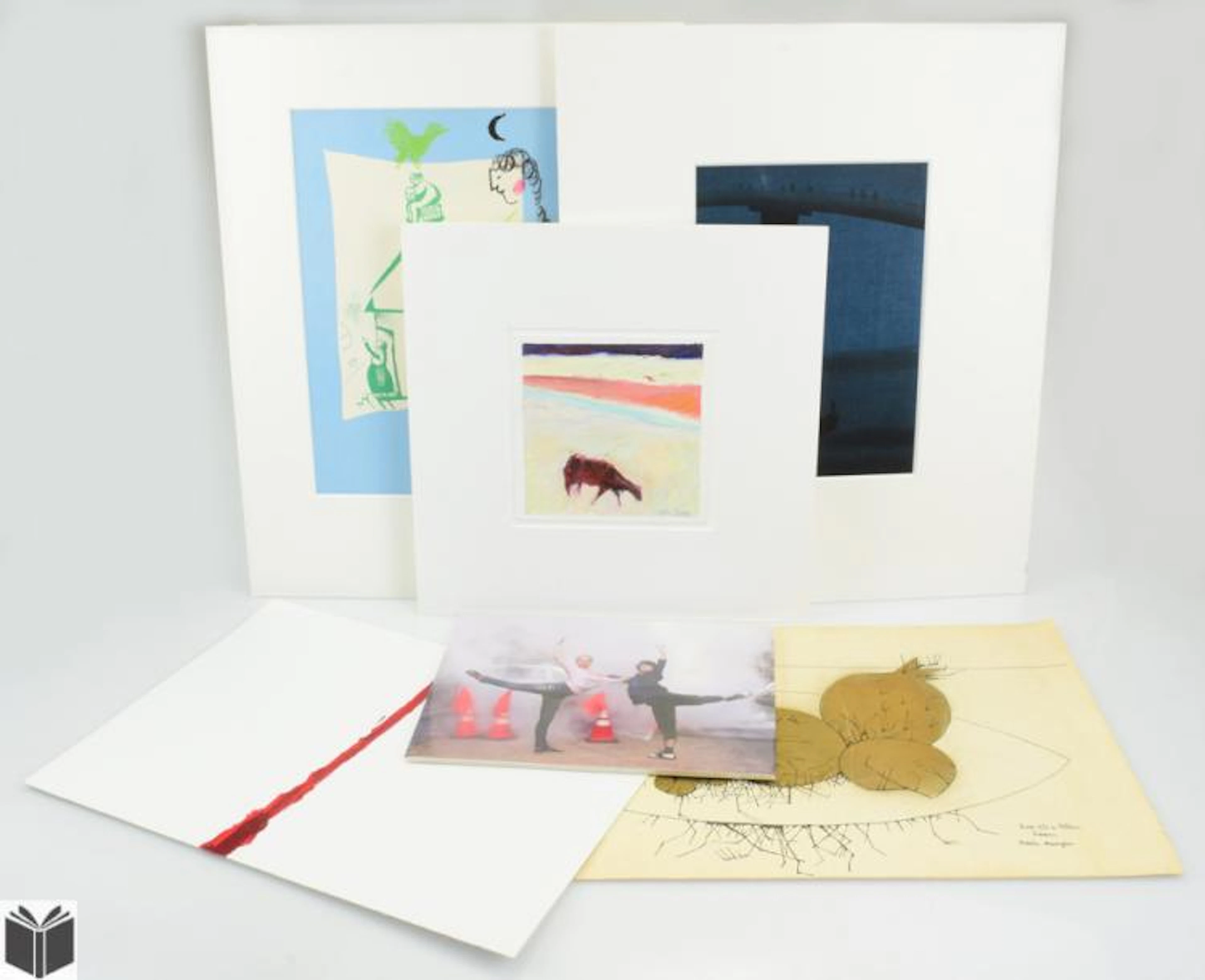 6Pcs Original Works on Paper CHAGALL EIJIRO TAPIES ETC...