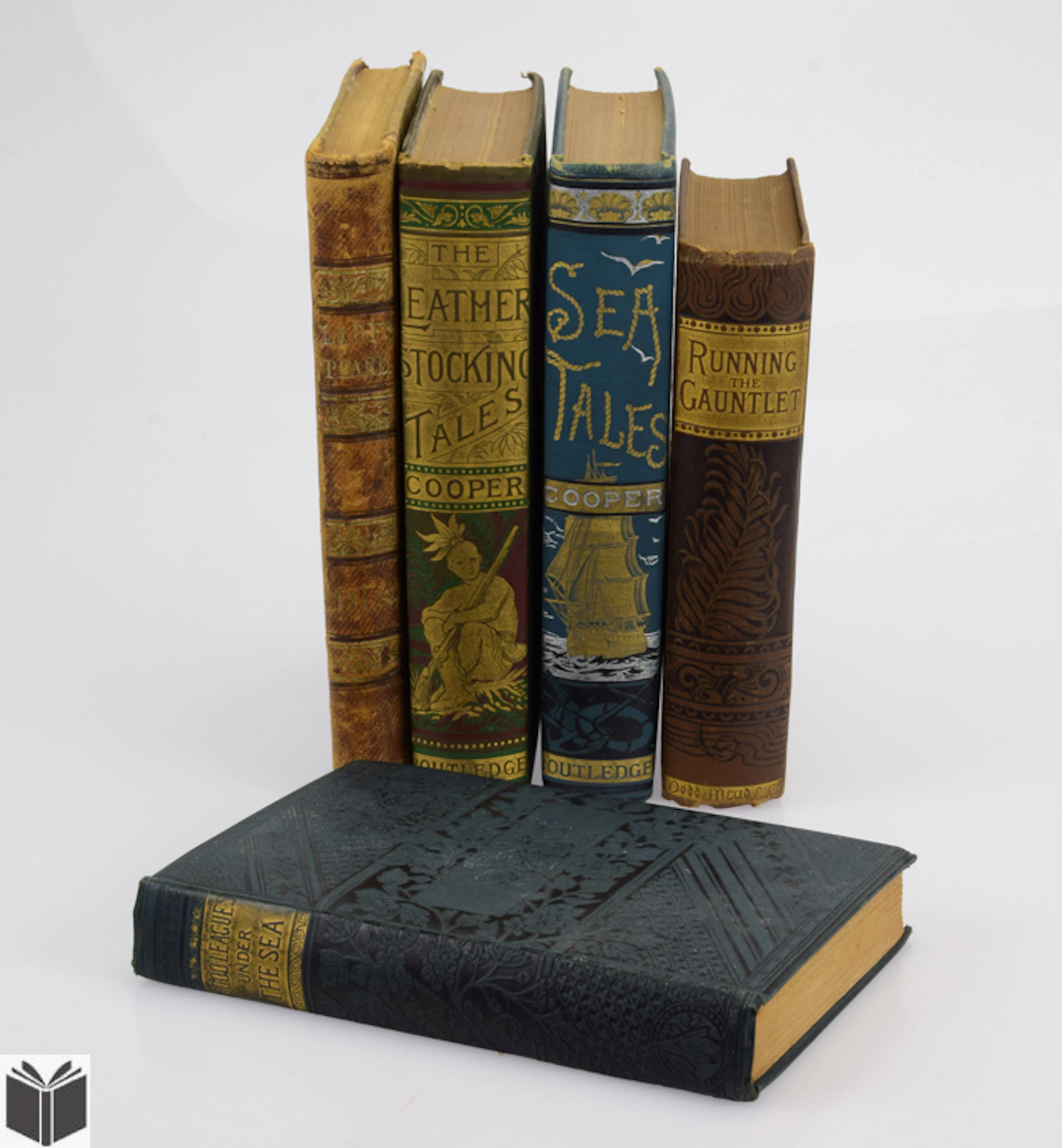 5V Jules Verne DECORATIVE ANTIQUE LITERATURE Leather...