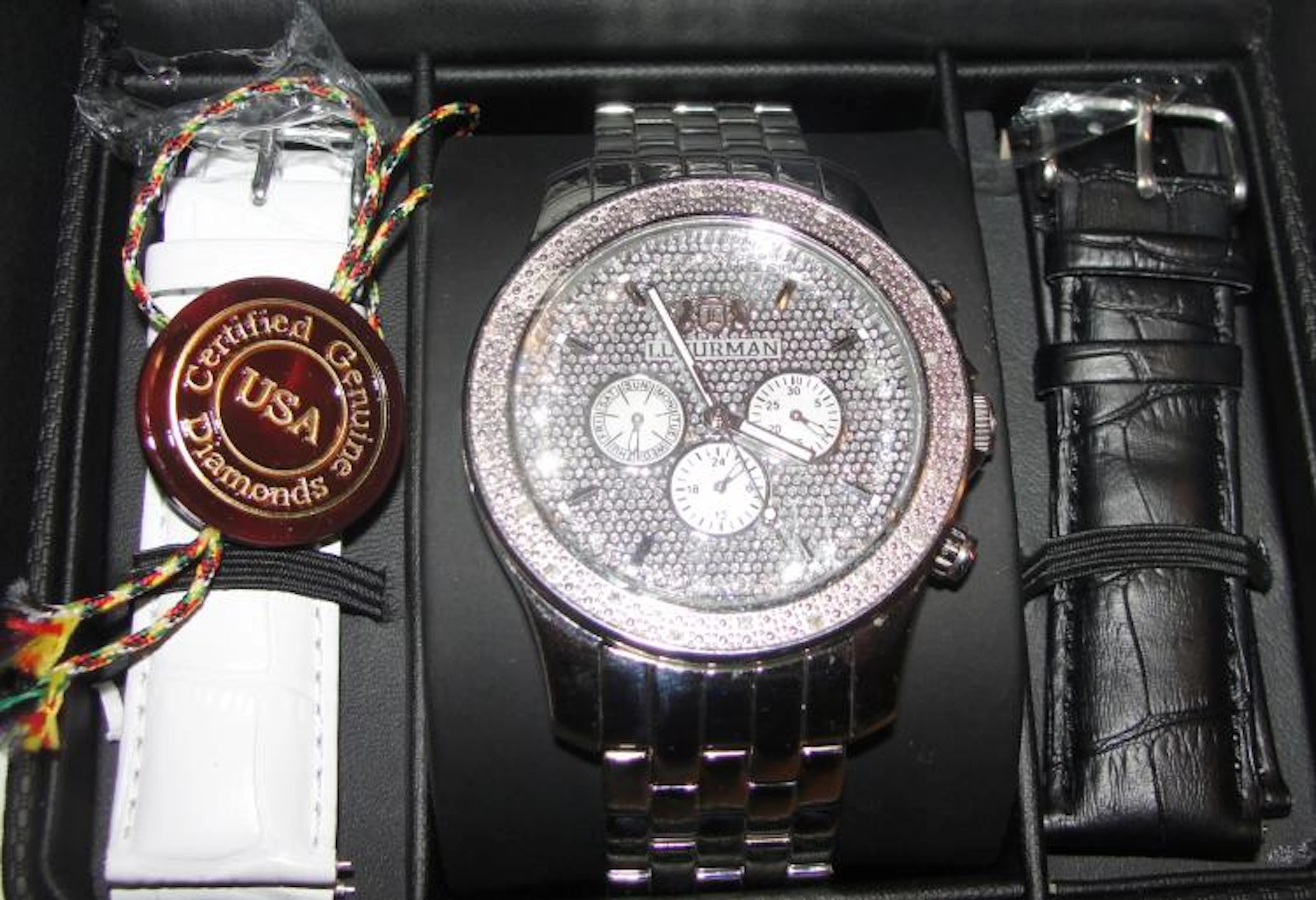 LUXURMAN Men's Real Diamond Watch 0.25ct, In Box