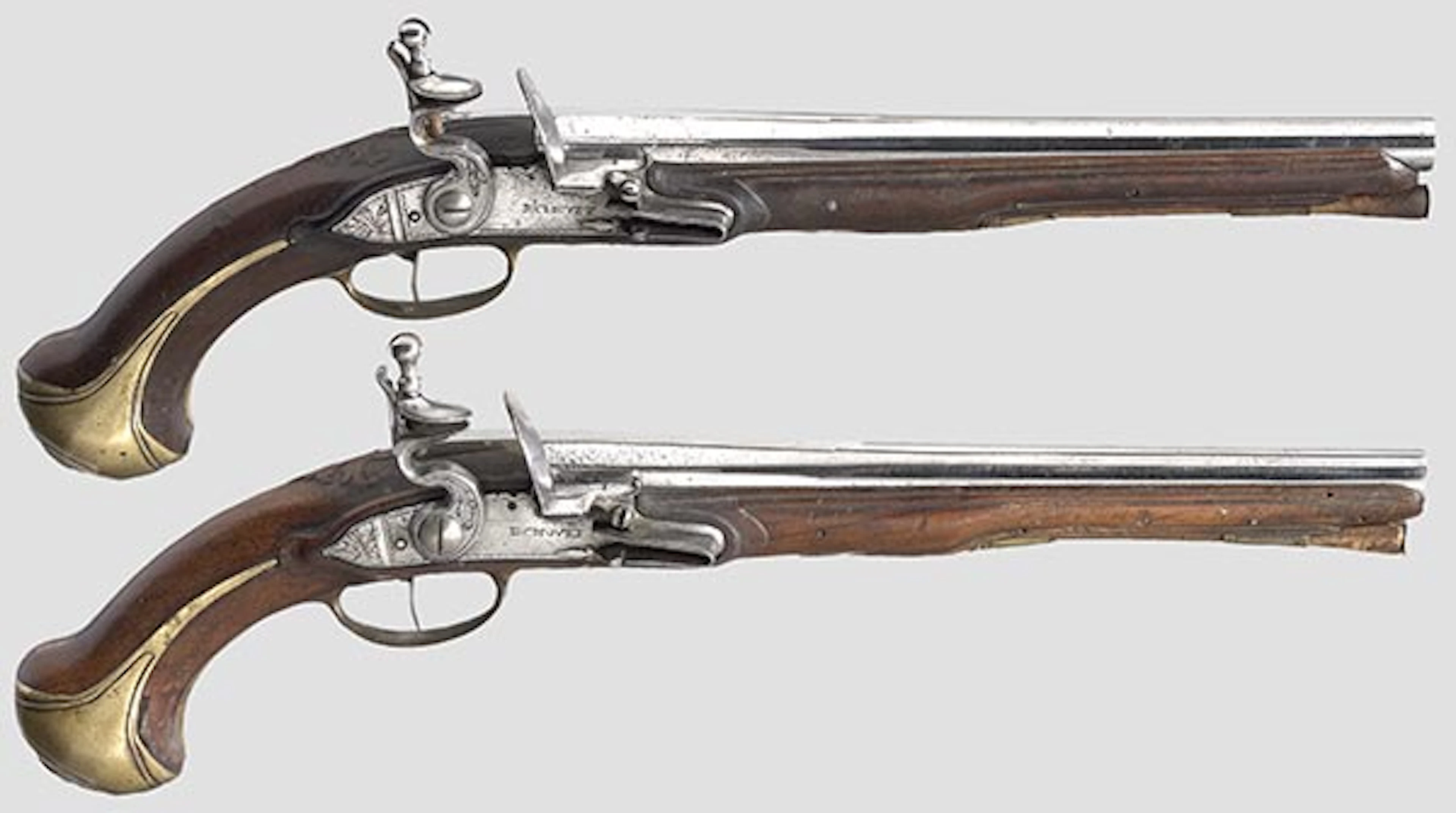 A pair of flintlock pistols