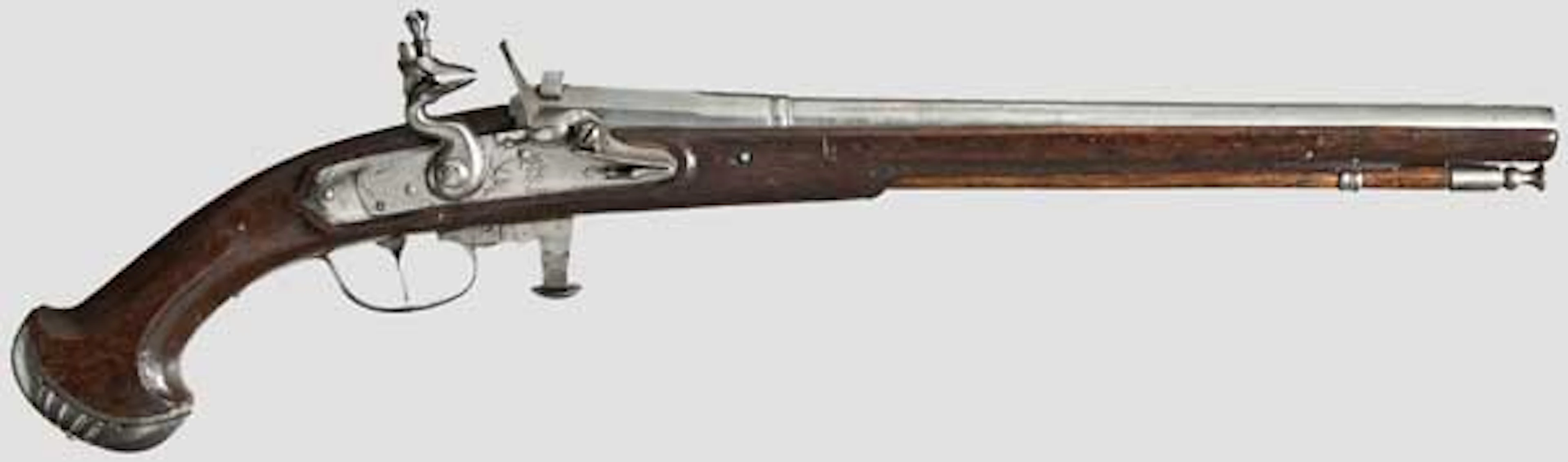 A breech-loading flintlock pistol