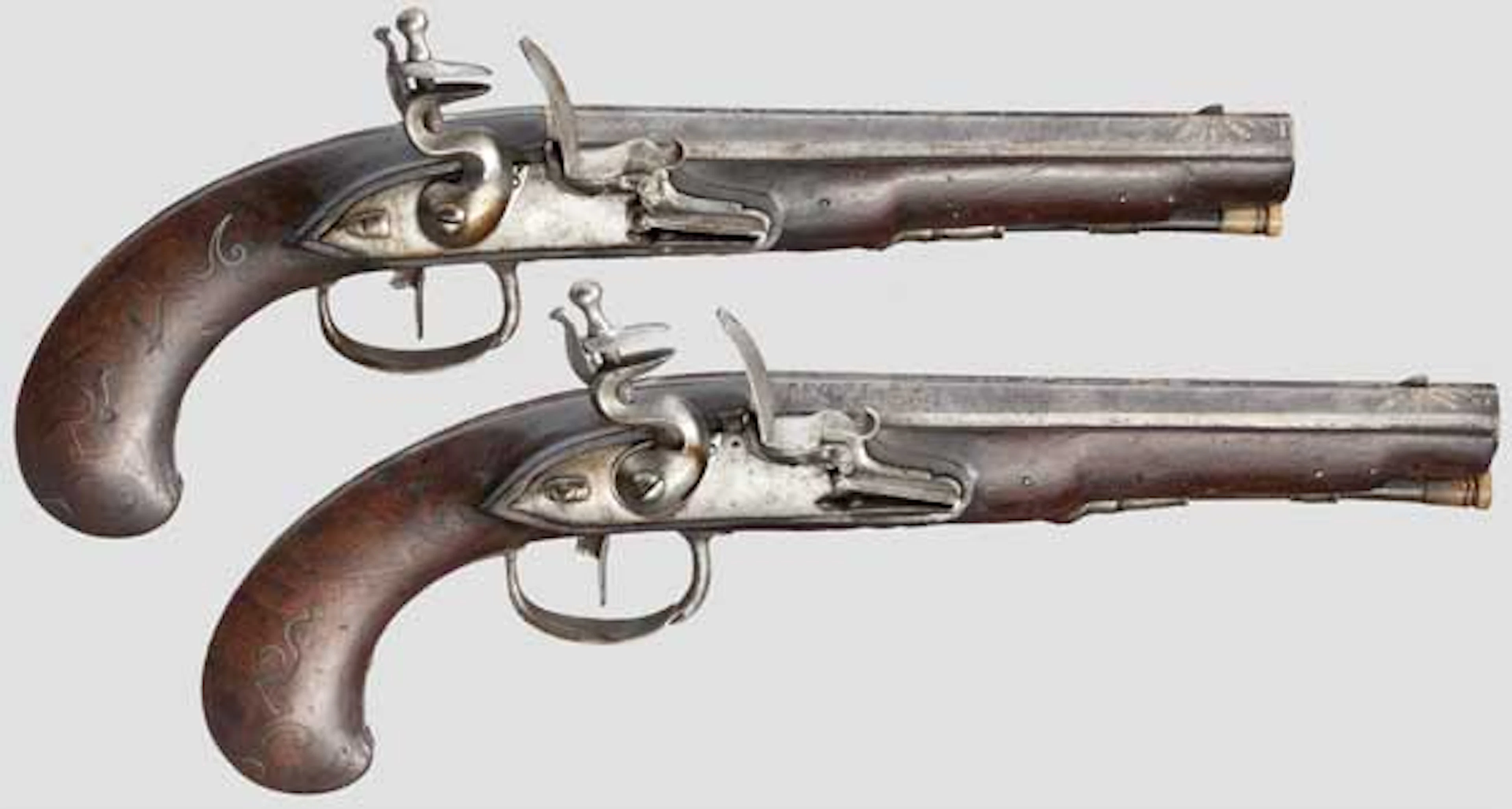 A pair of Belgian flintlock pistols
