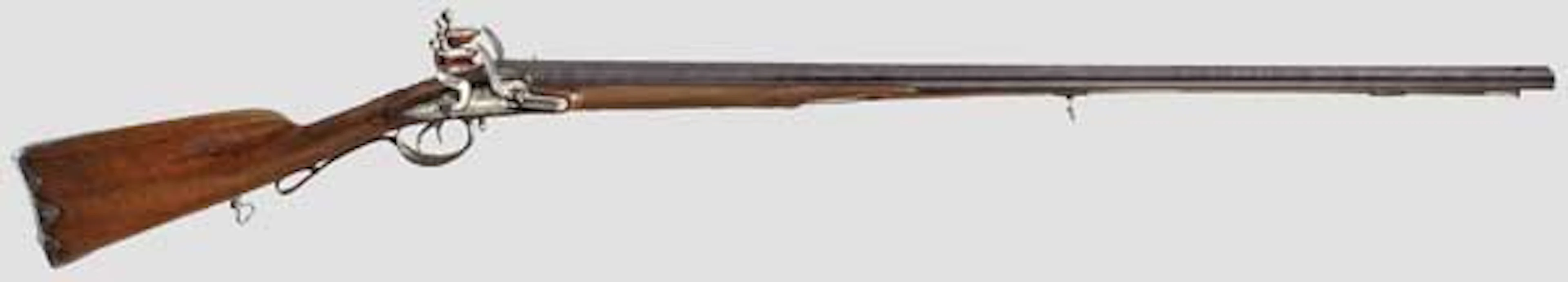 A French double-barrelled flintlock shotgun