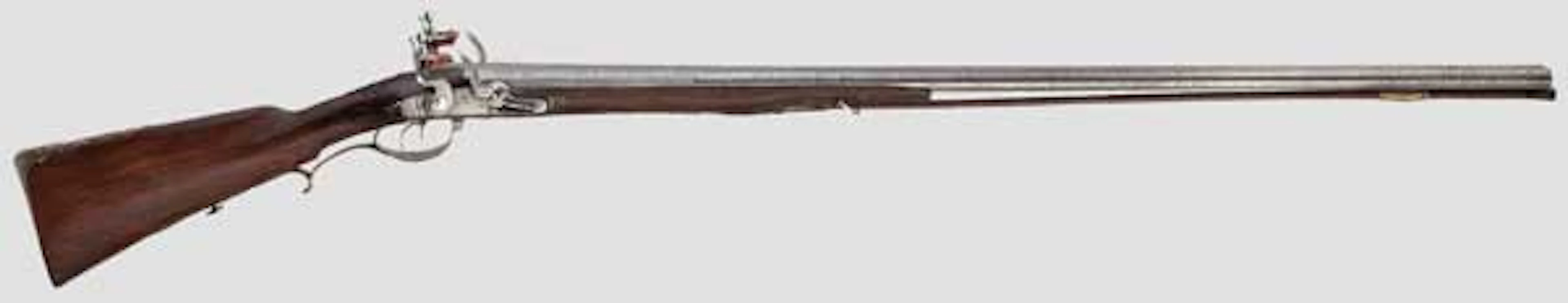 A French double-barrelled flintlock shotgun