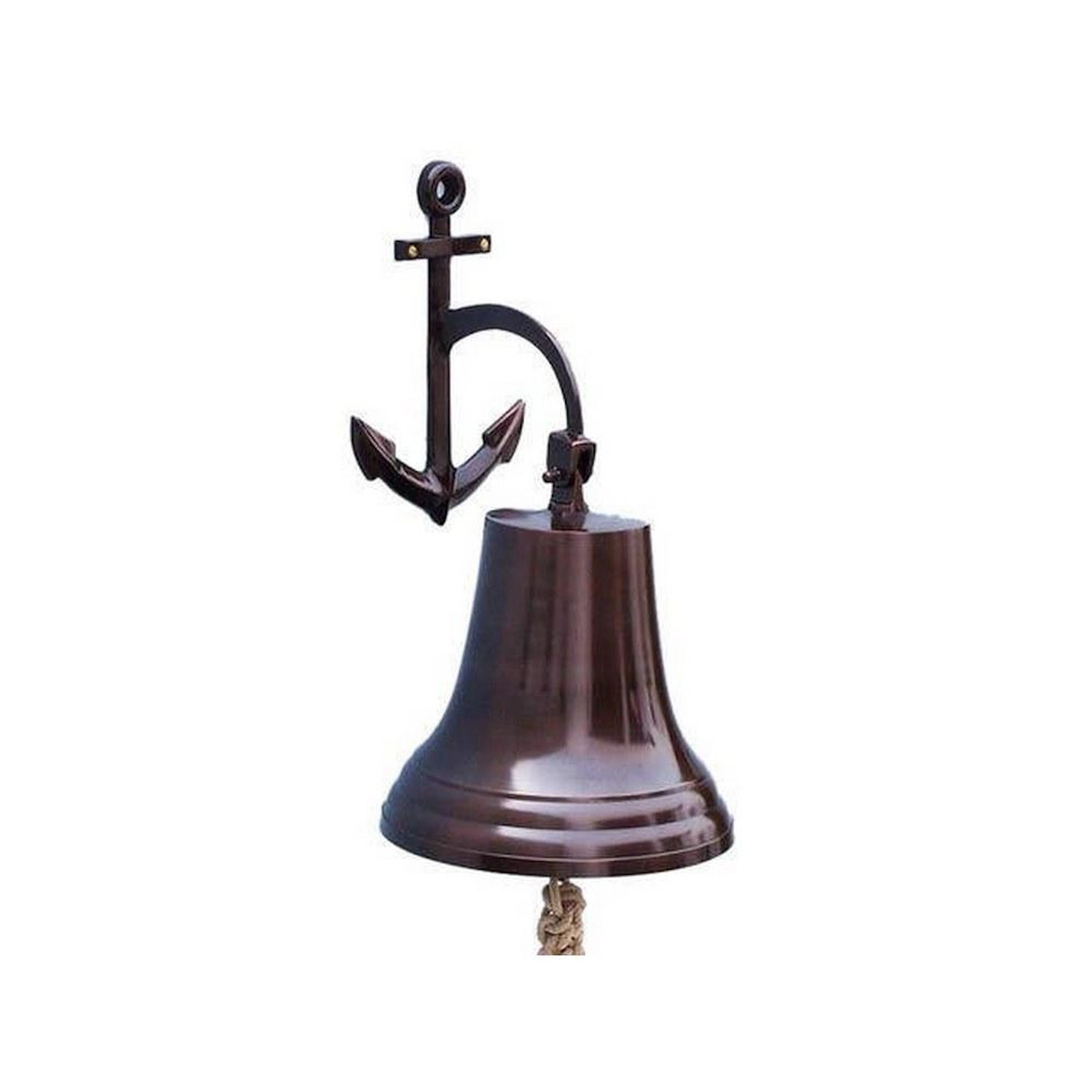 Antique Copper Hanging Anchor Bell 21in.