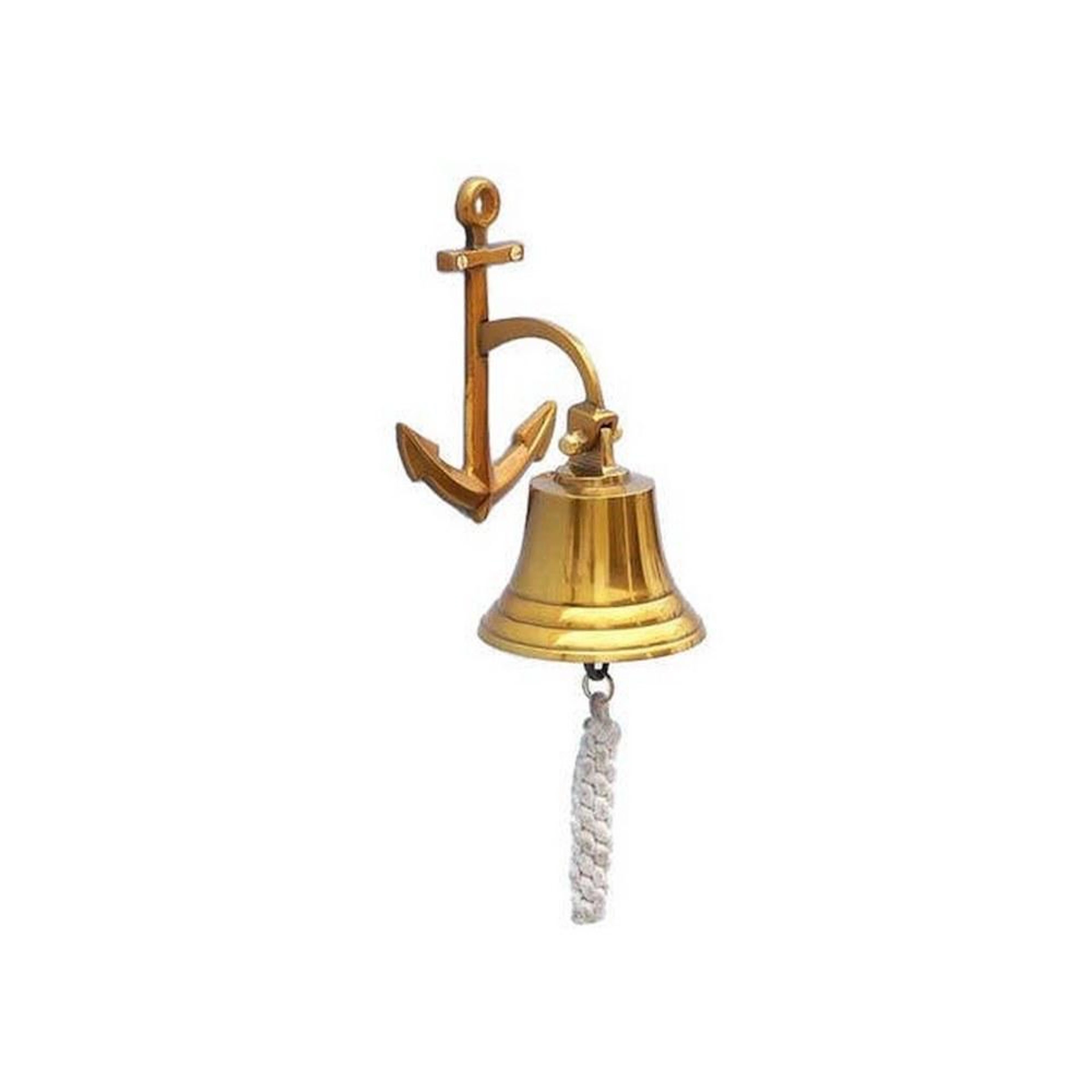 Brass Plated Hanging Anchor Bell 8in.