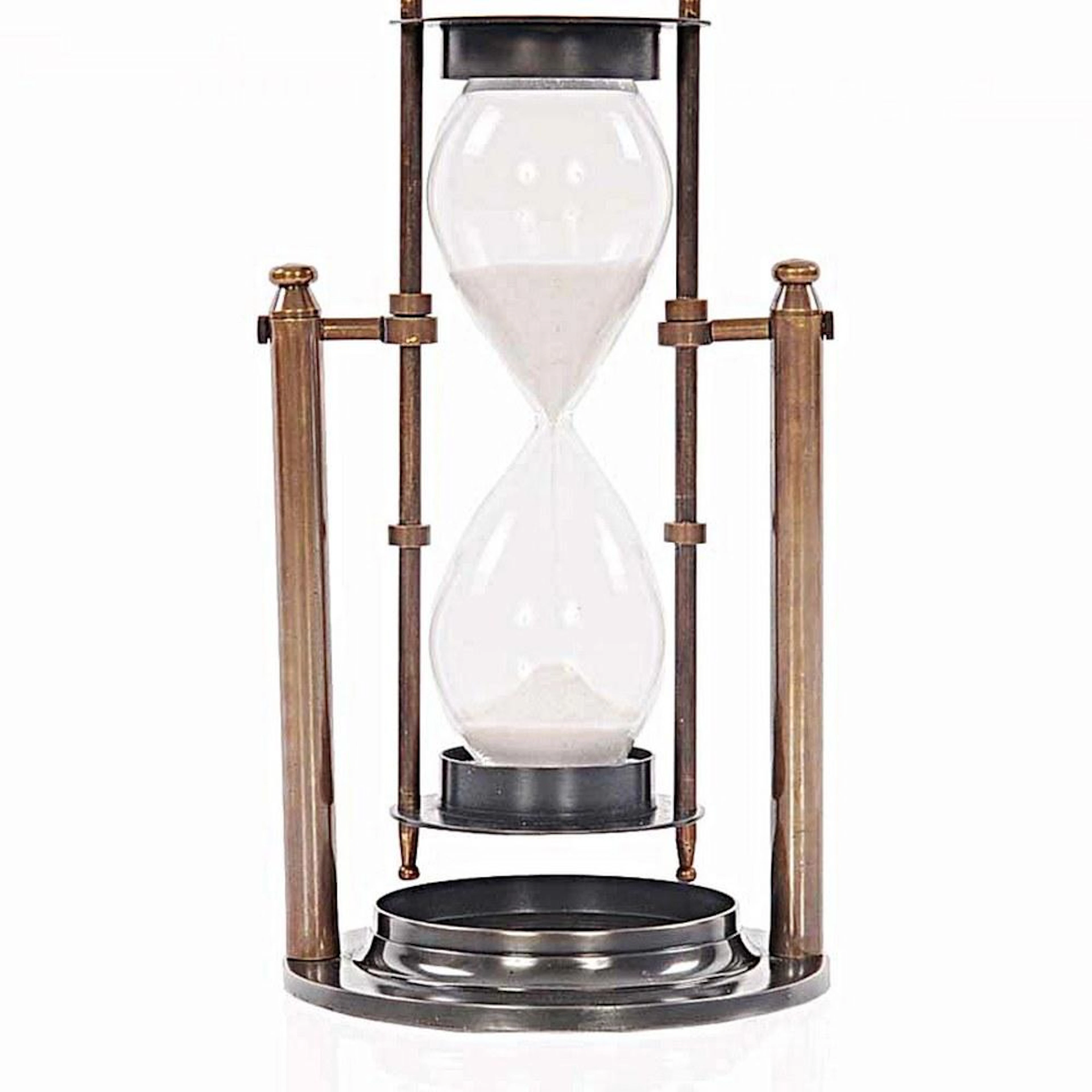 BRASS REVOLVING SANDTIMER 2 TONE FINISH