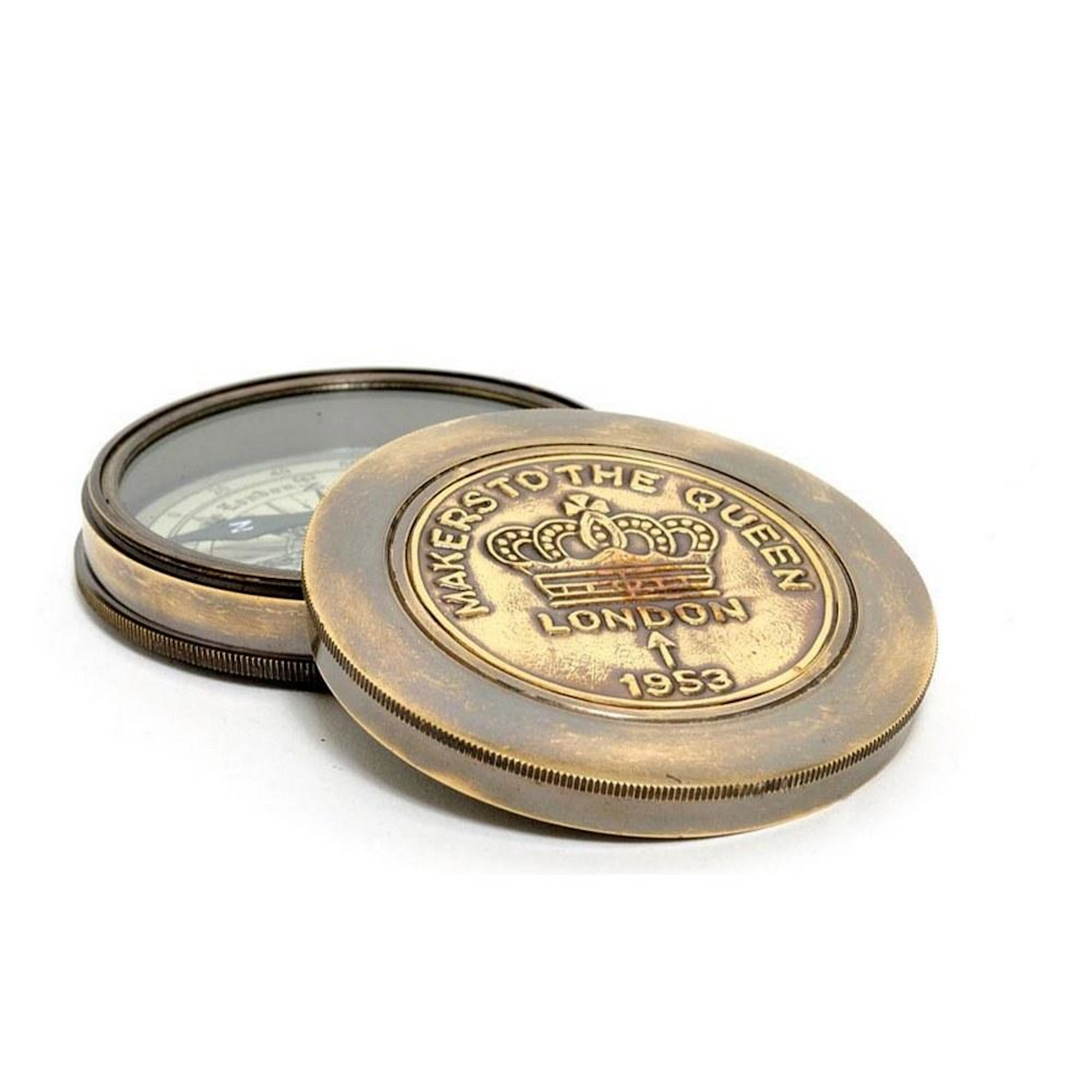 Makers to the Queen Compass w leather case