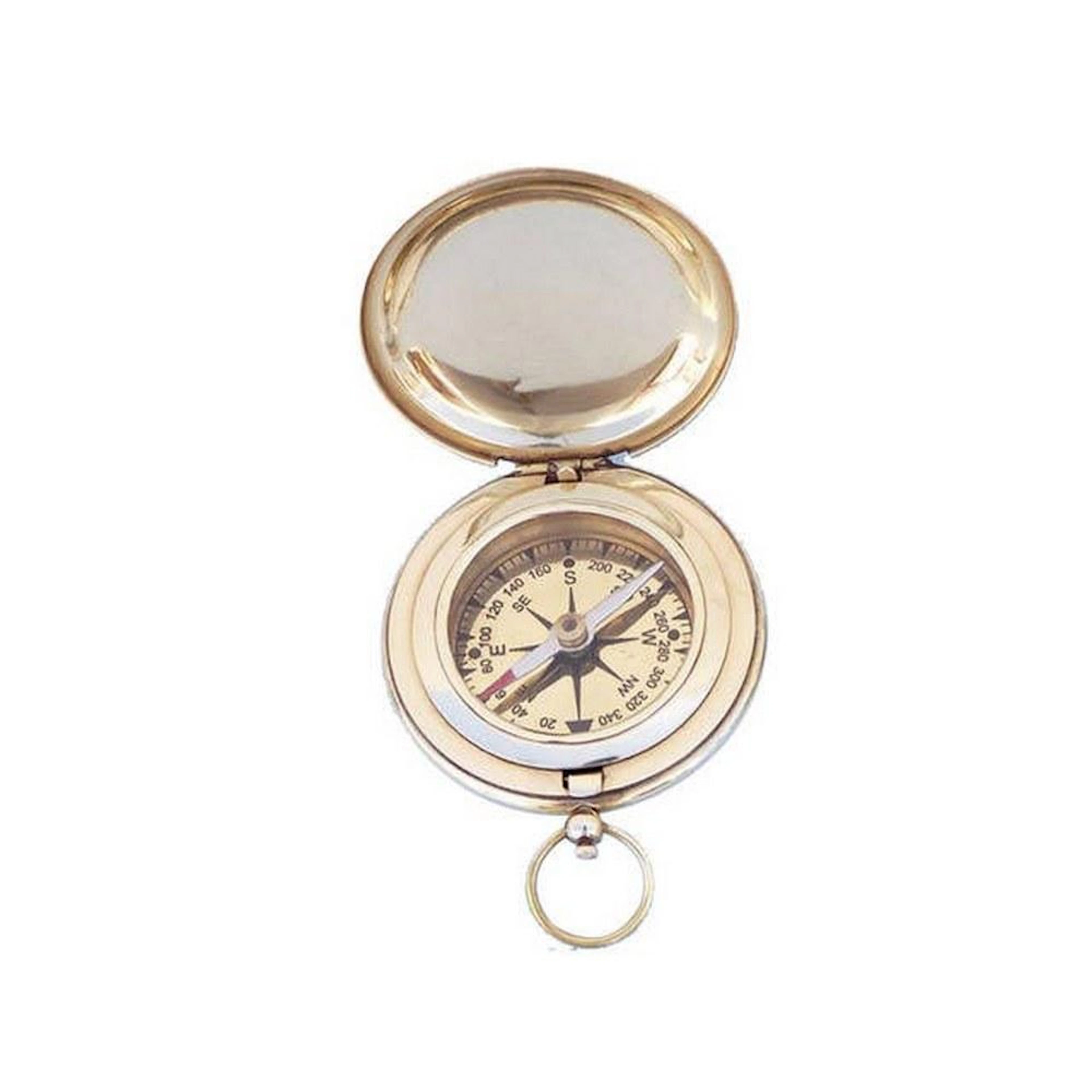 Solid Brass Captains Push Button Compass 3in.