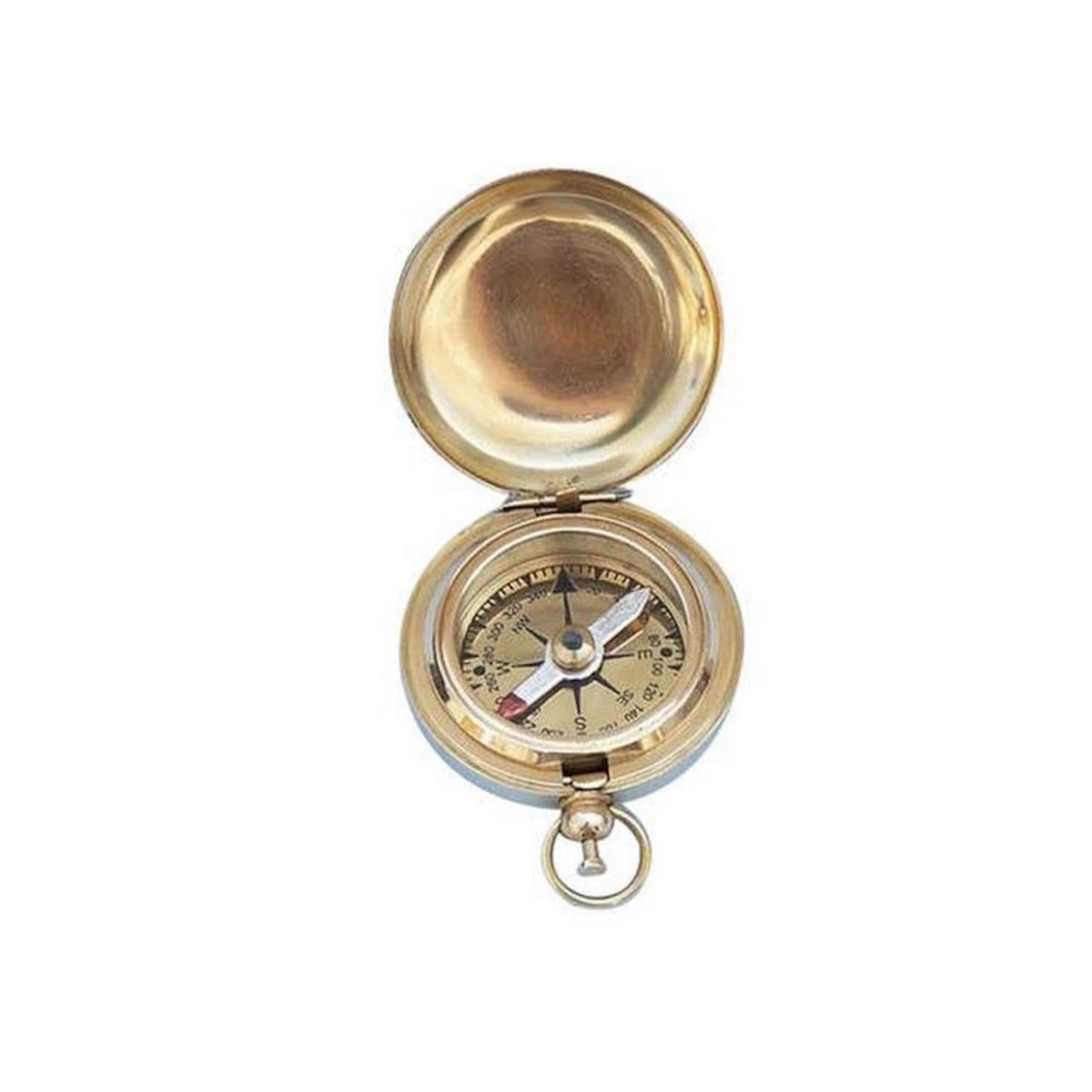 Solid Brass Scouts Push Button Compass 2in.