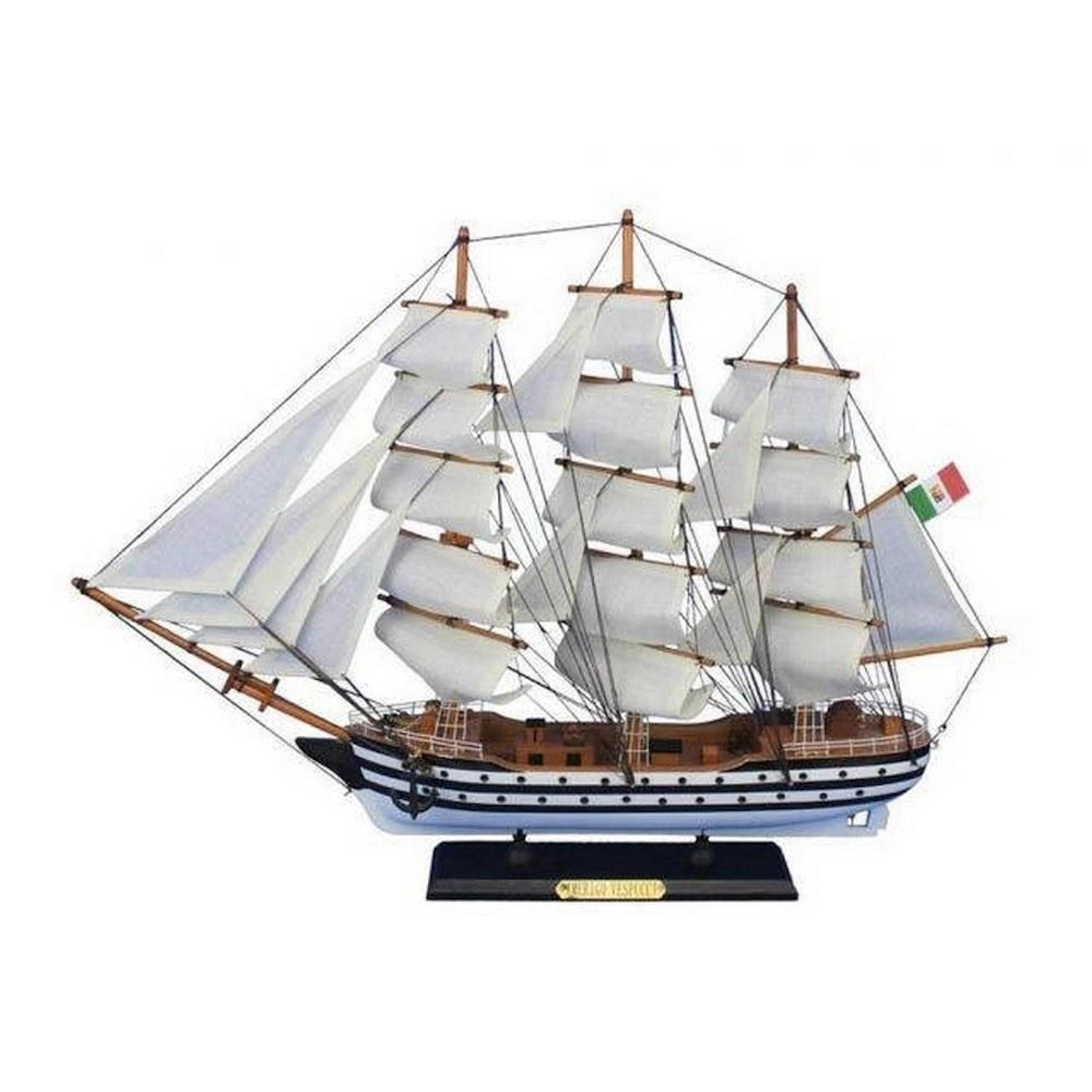 Wooden Amerigo Vespucci 24in. Tall Model Ship