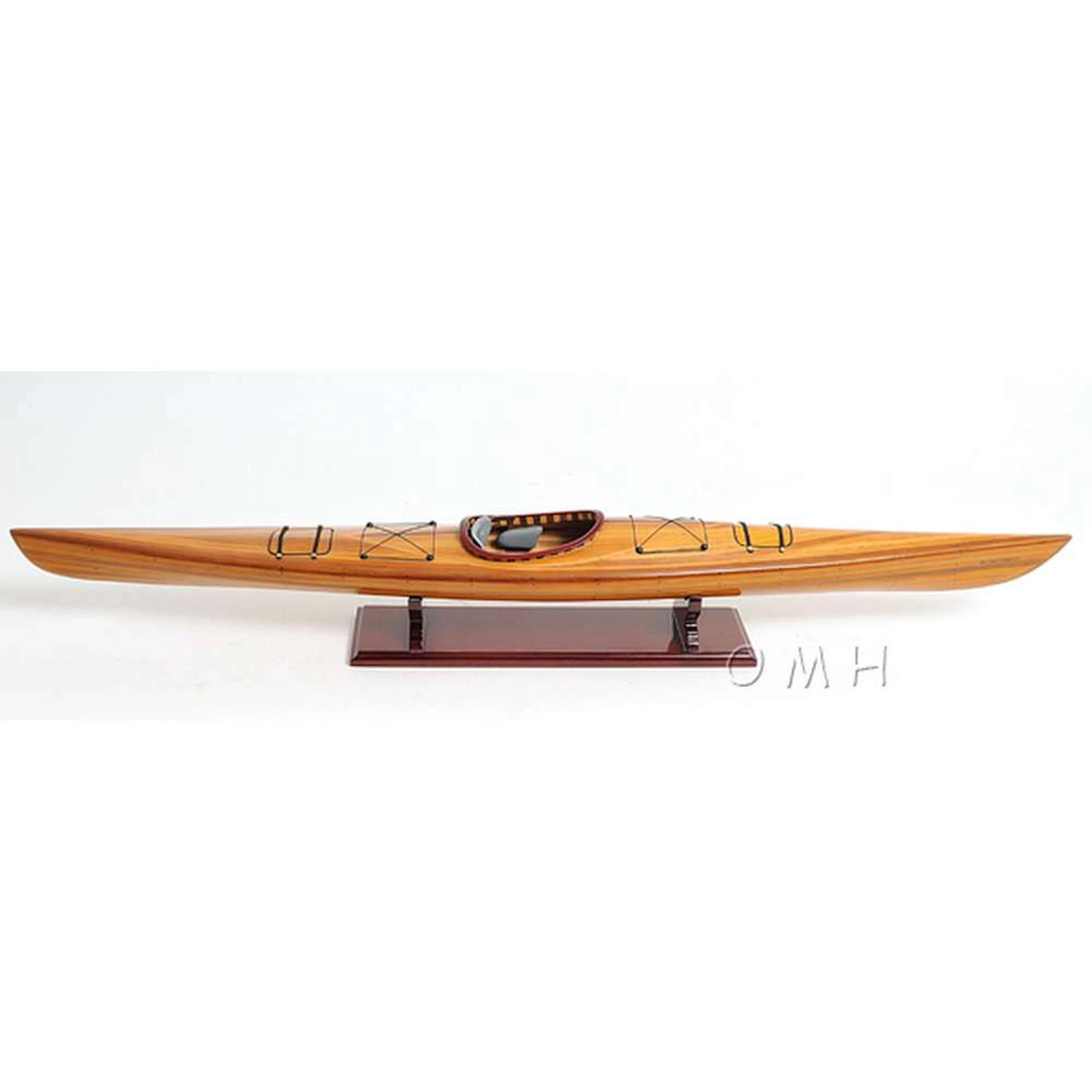 HAND MADE WOODEN Kayak Model W/COA