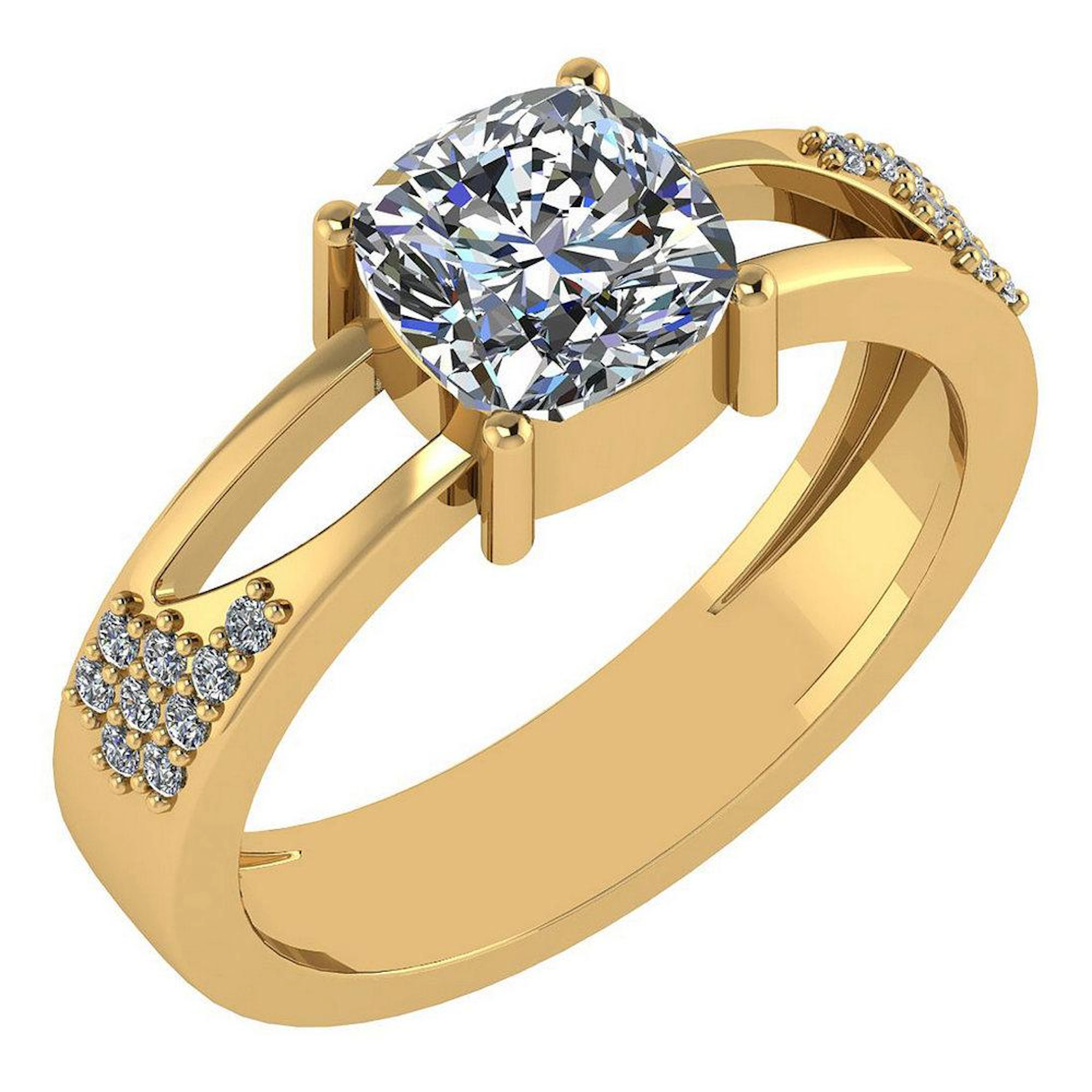 Certified 1.18 Ctw Diamond Wedding/Engagement Style 14K