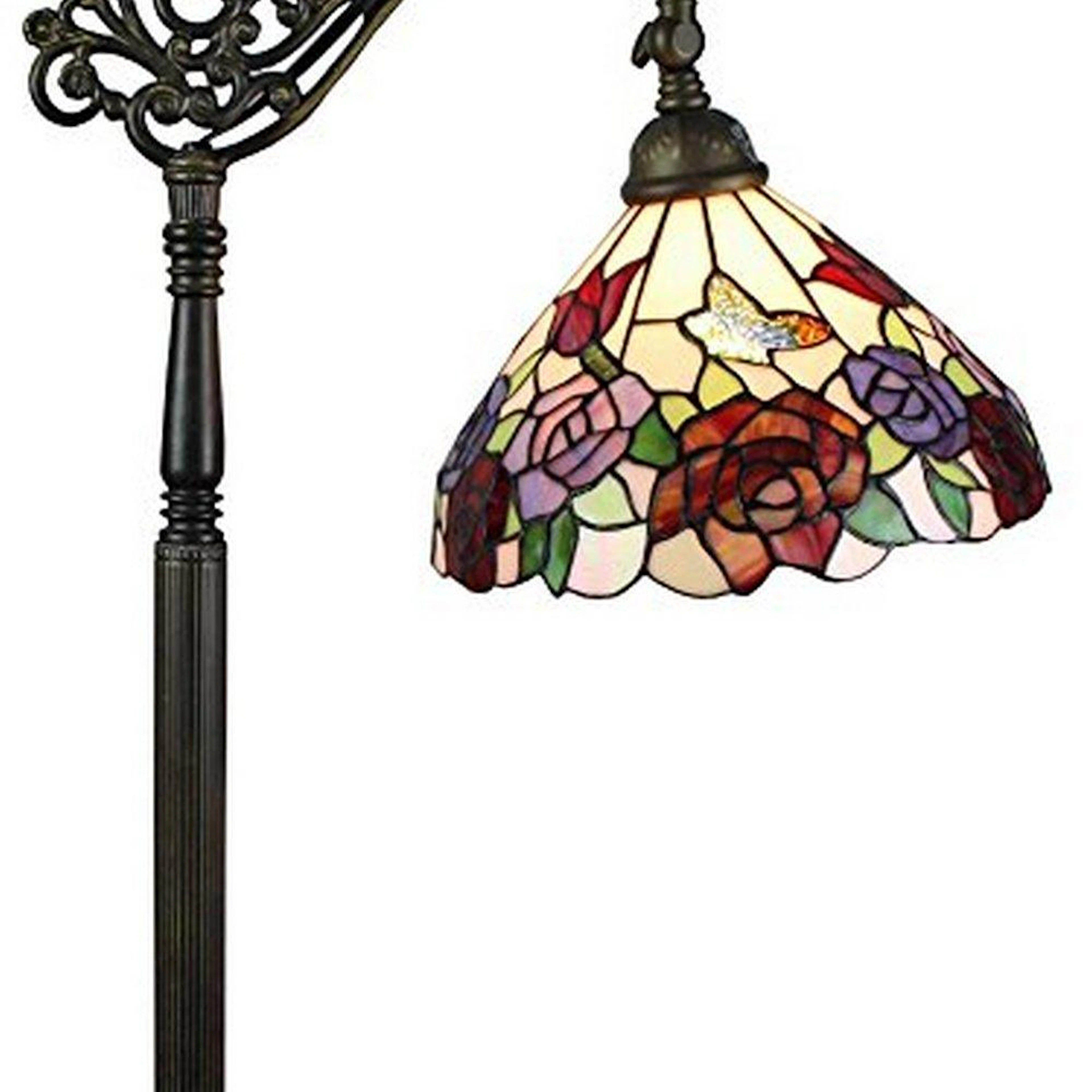 TIFFANY STYLE ROSES READING FLOOR LAMP 62 I