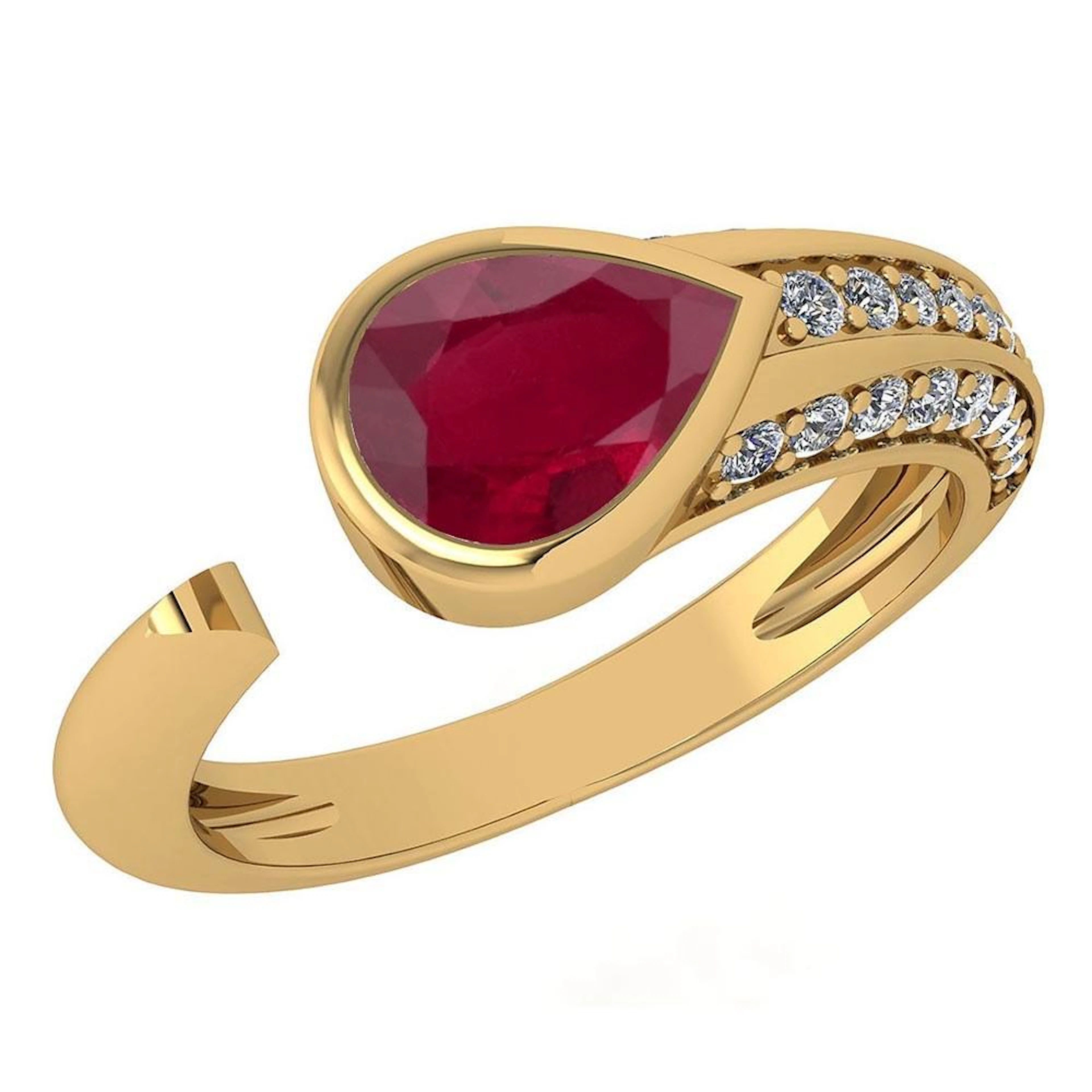Certified 1.54 Ctw Ruby And Diamond VS/SI1 Halo Ring 14