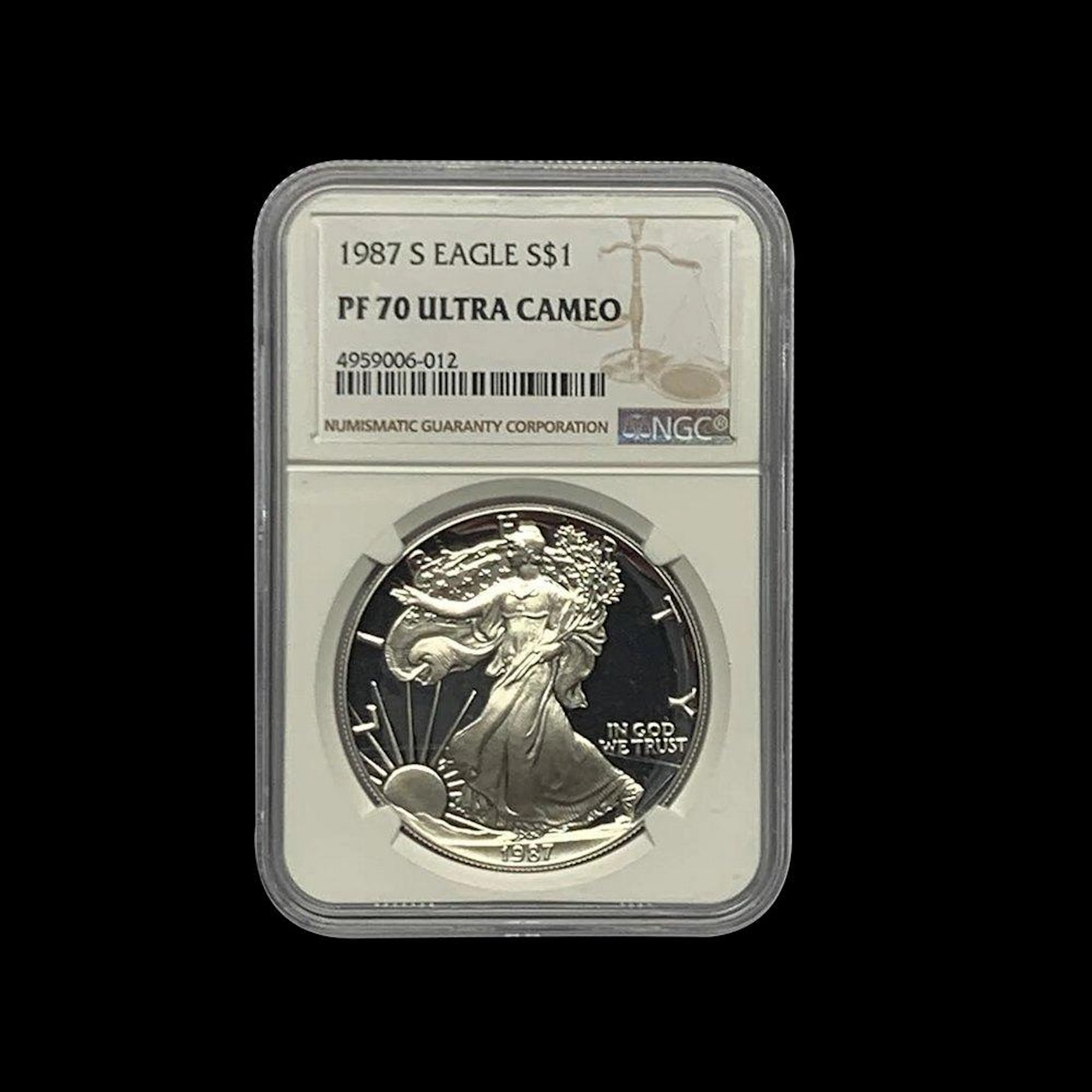 Certified Uncirculated Silver Eagle 1987-S PF70 ULTRA C