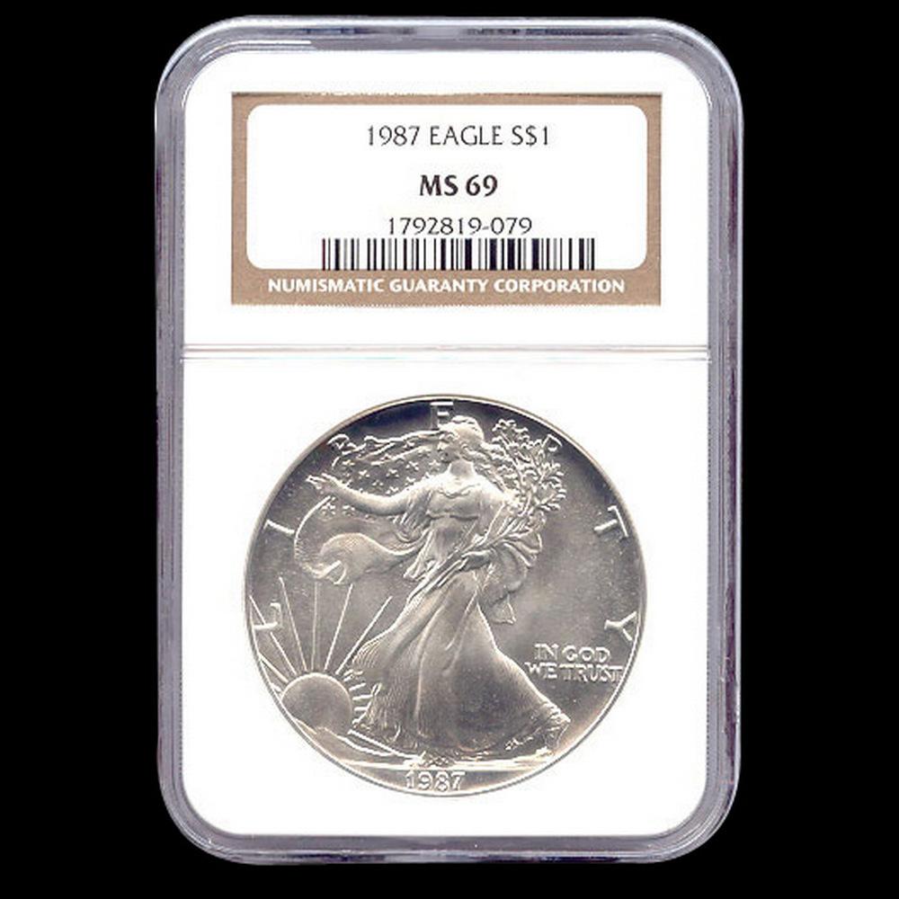 Certified Uncirculated Silver Eagle 1987 MS69