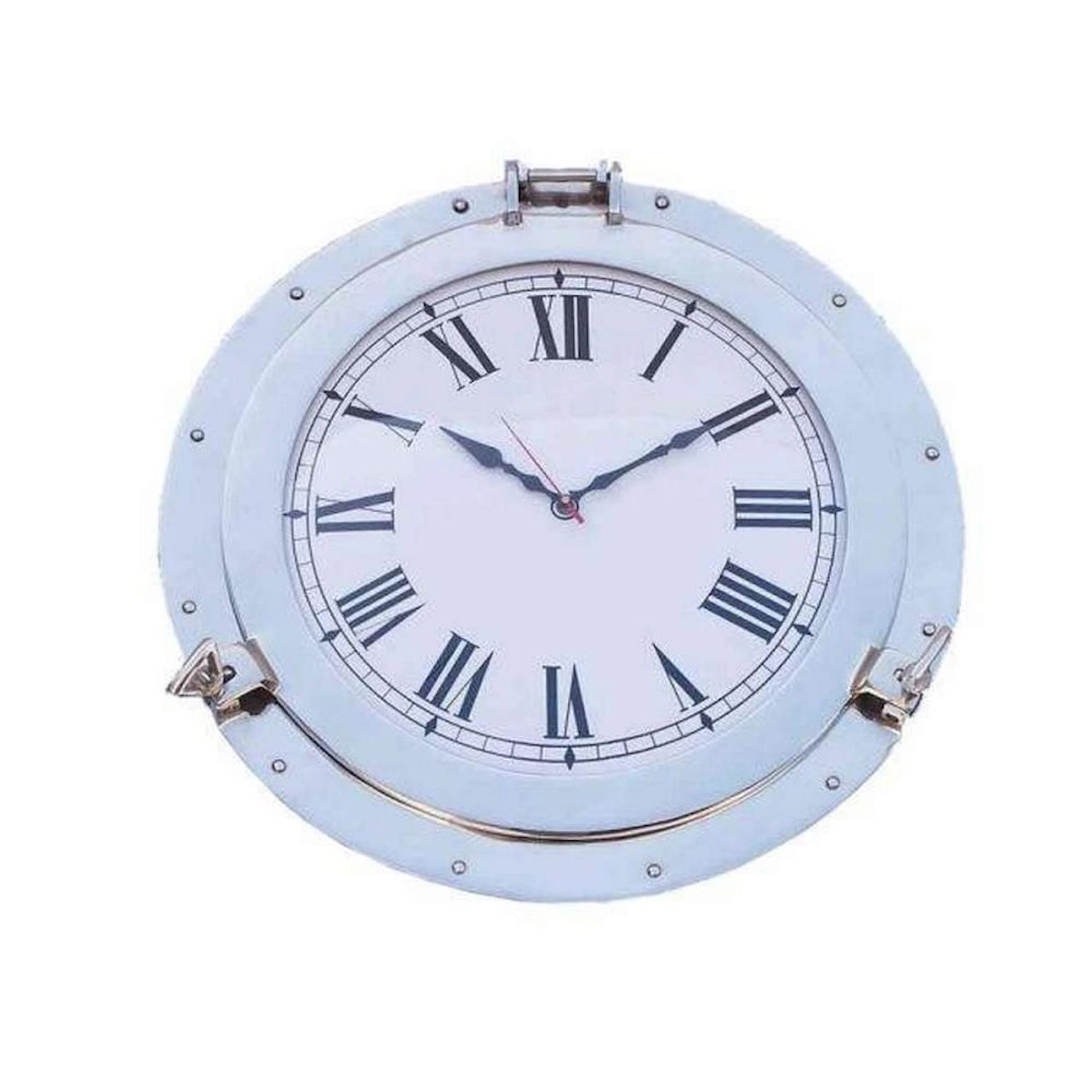 Chrome Decorative Ship Porthole Clock 24in.
