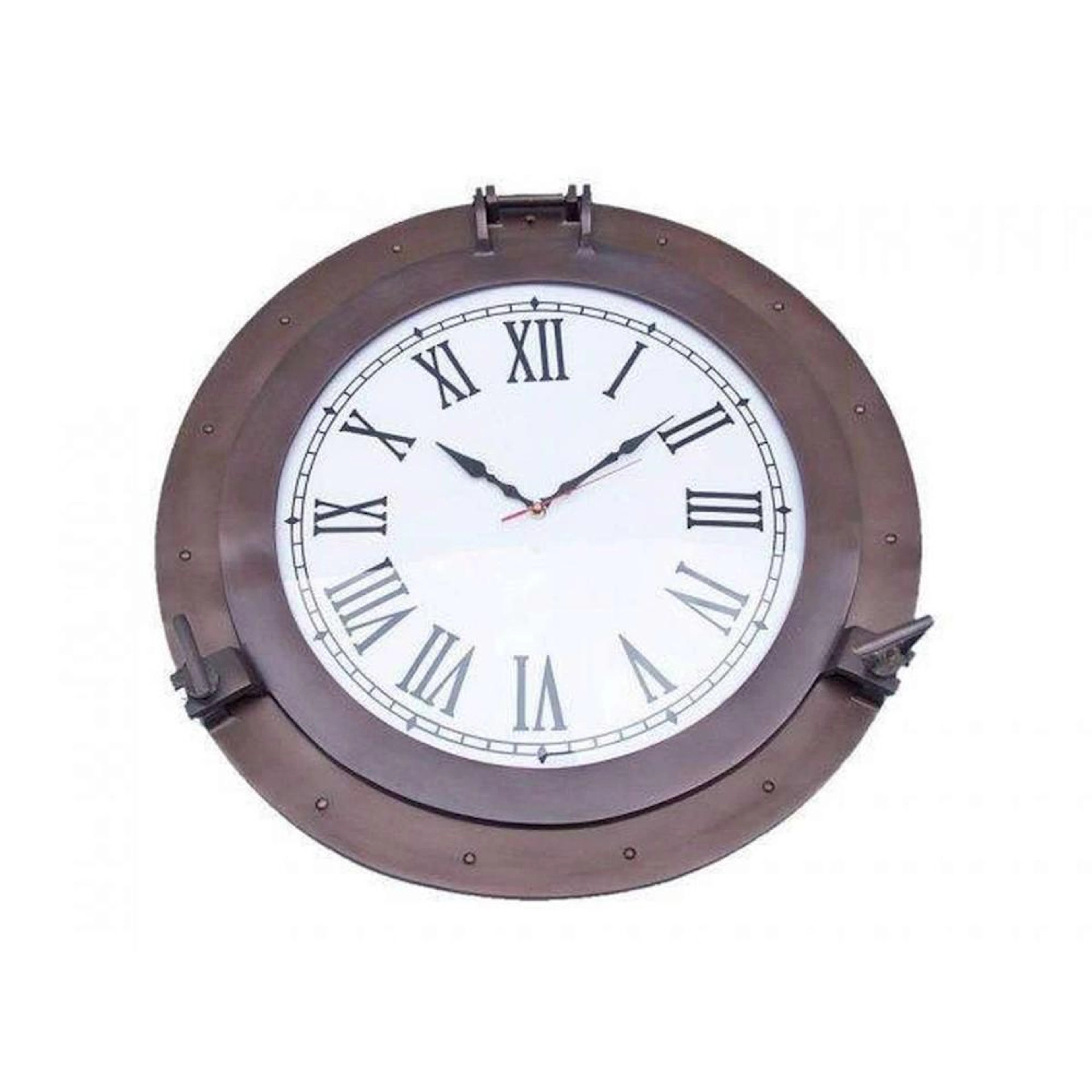 Bronzed Deluxe Class Porthole Clock 24in.