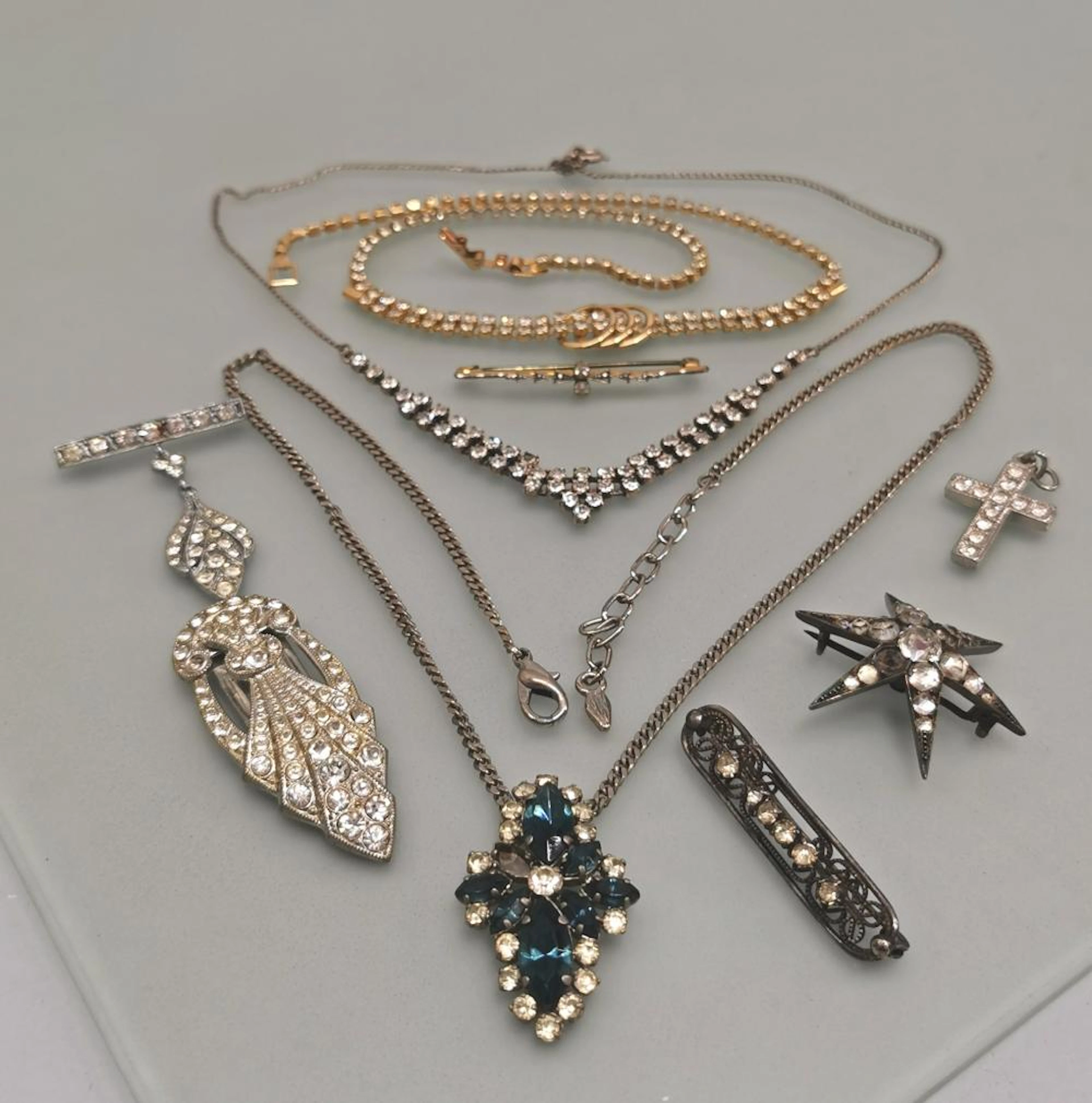 Konvolut Strass-Schmuck