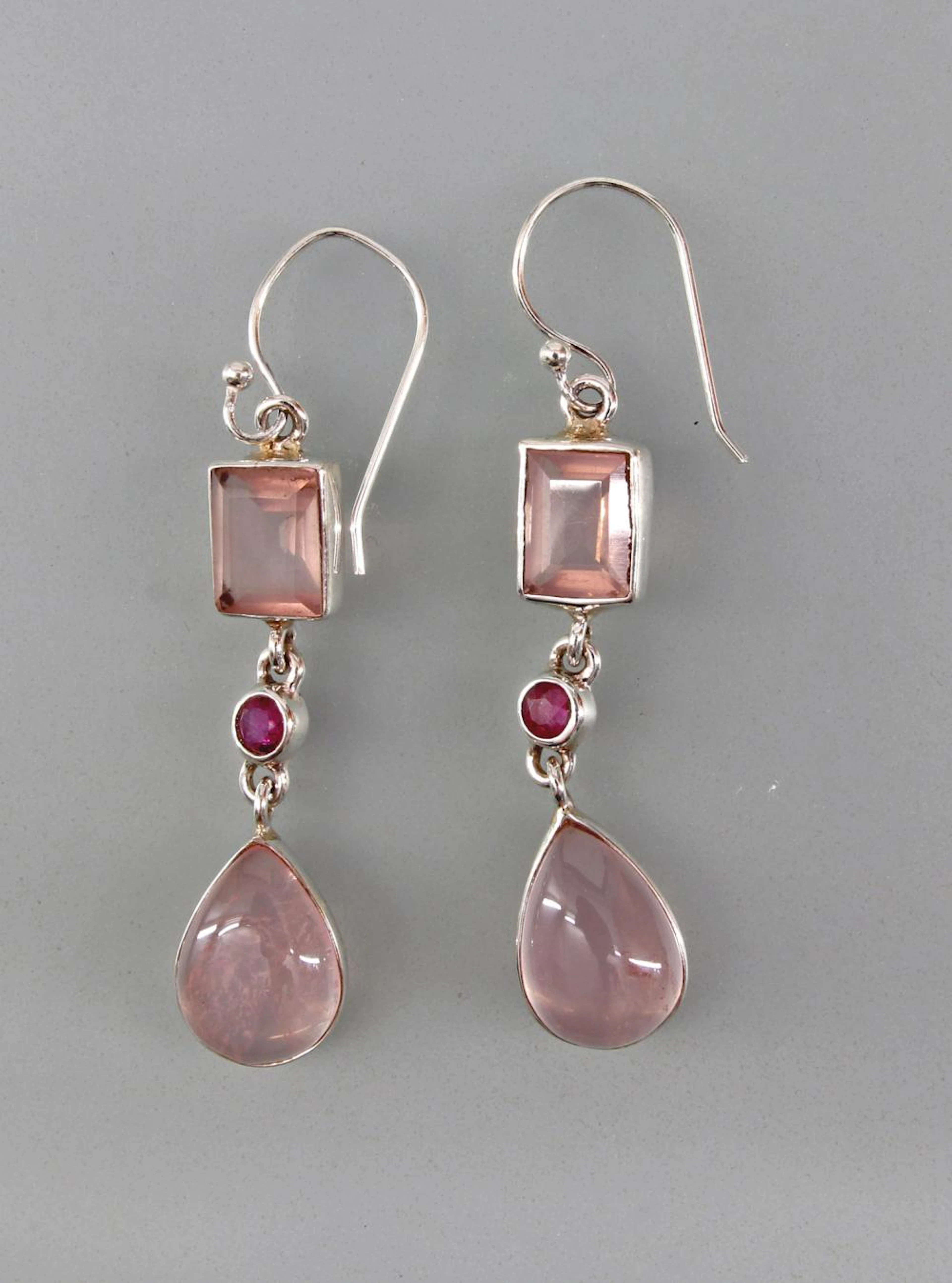 Turmalin-Rosa-Quarz-Ohrringe