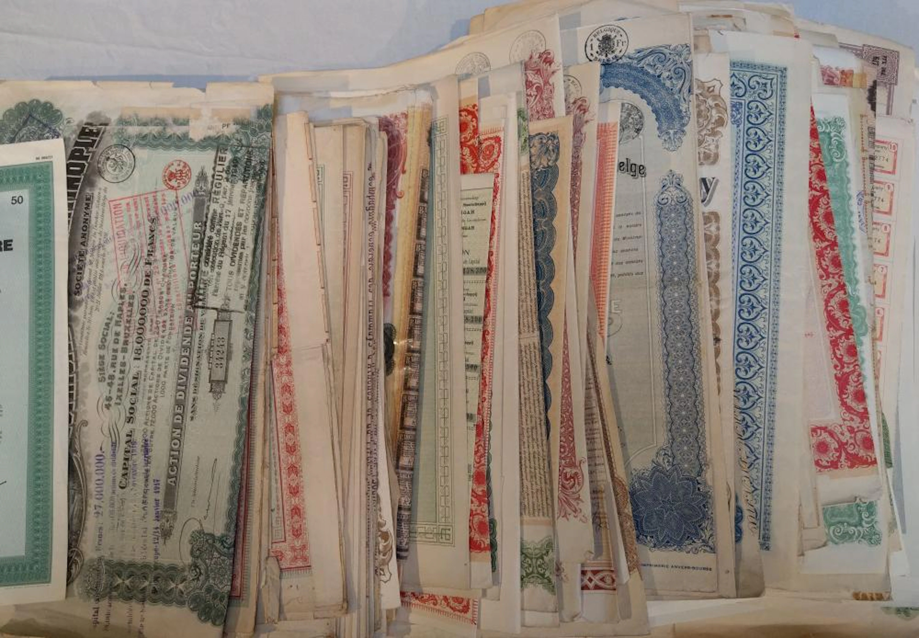 Lot of antique shares