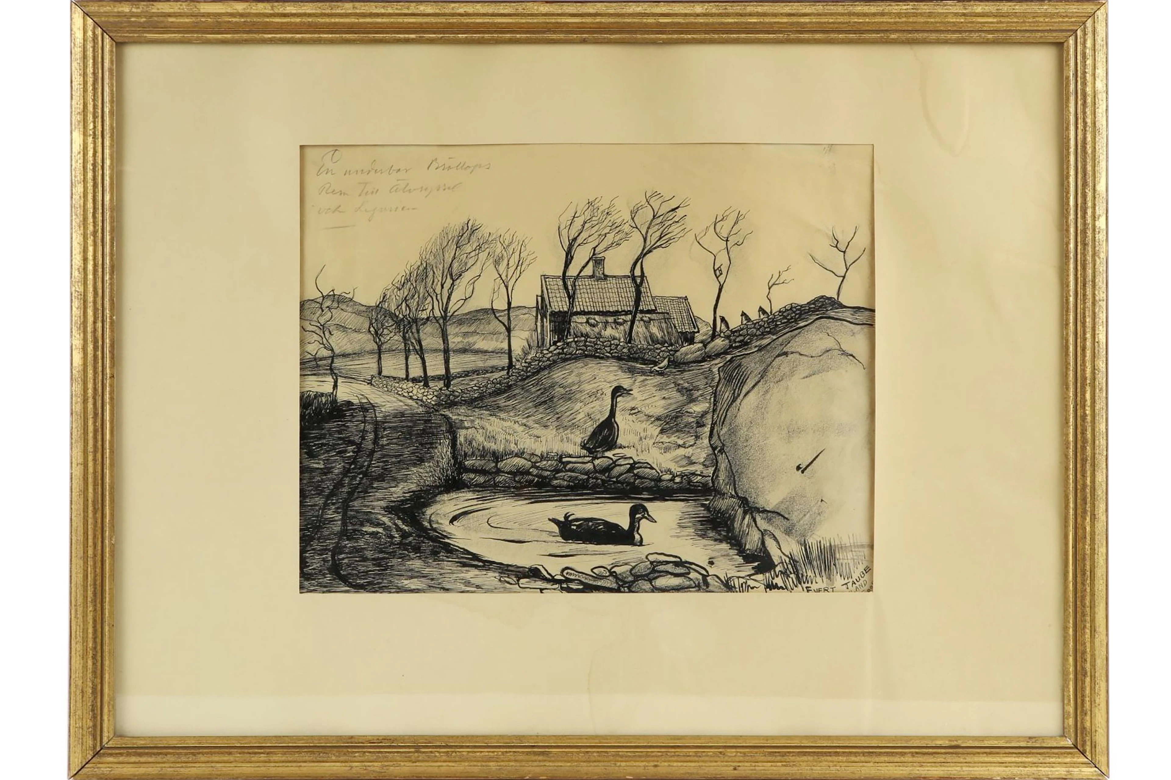 EVERT TAUBE (1890-1976), tusch på papper