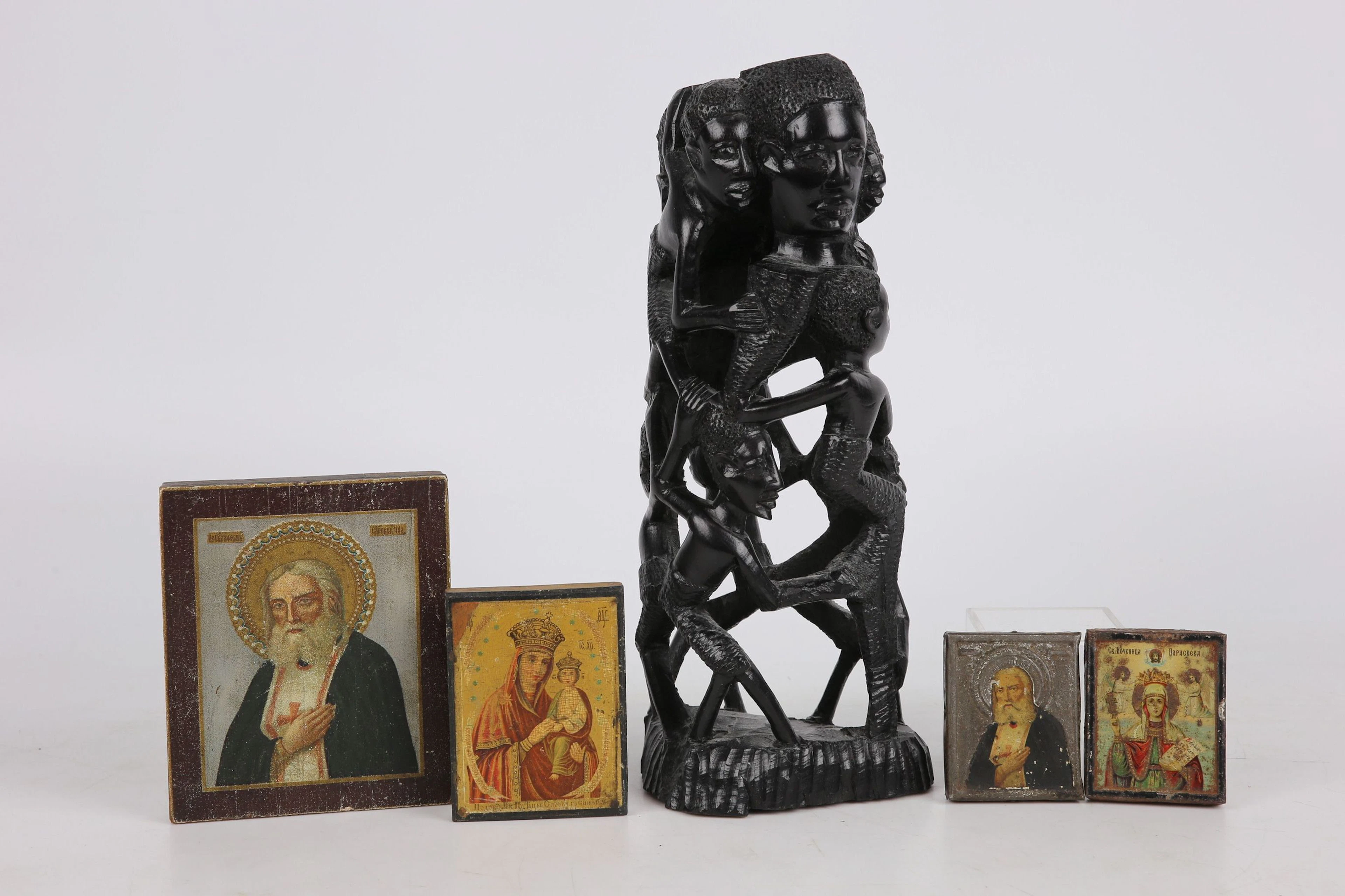 SKULPTUR, samt IKONER, 4 st