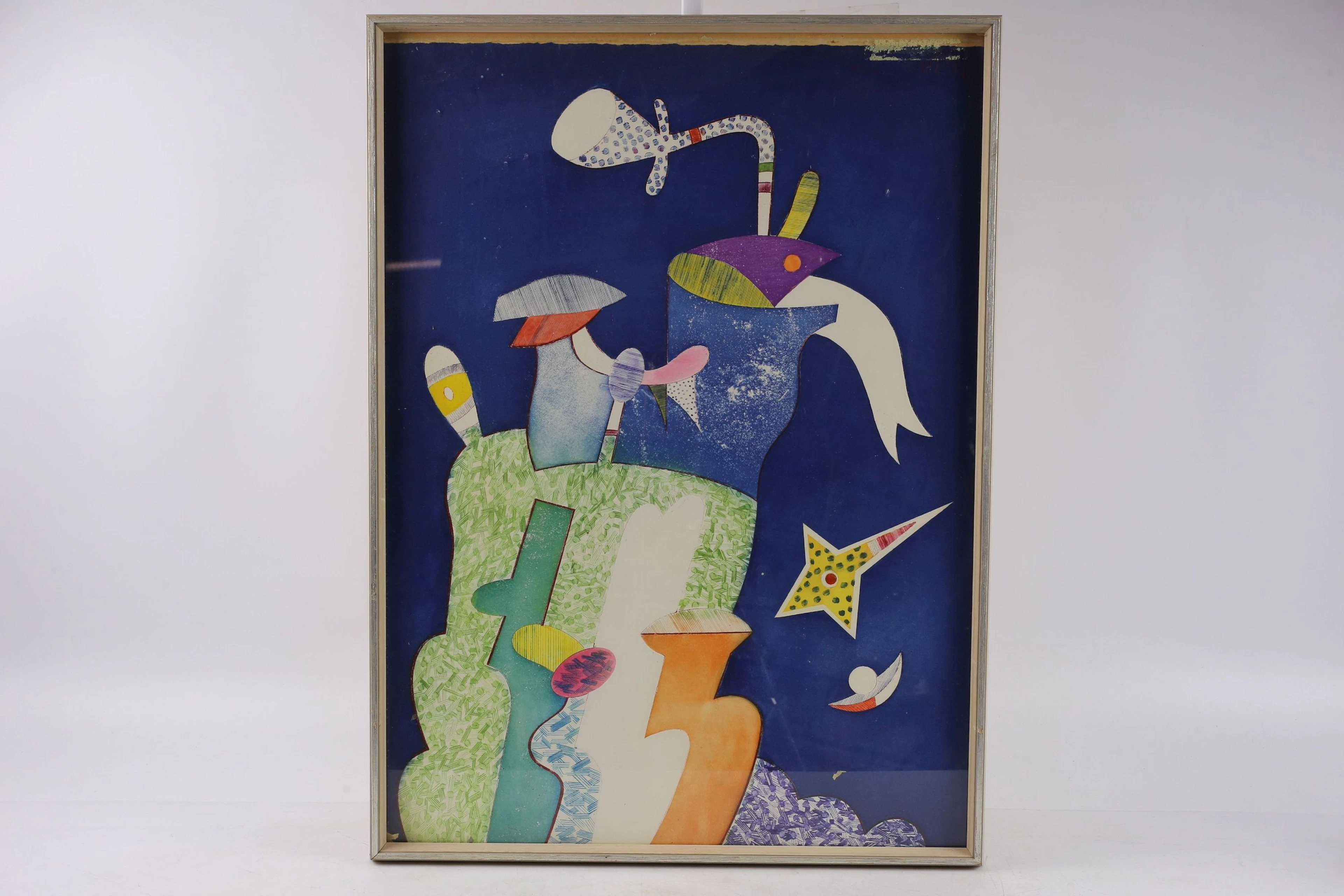 OTMAR ALT (Tyskland, 1940), färgetsning med relief, "Tiere der Nacht III"