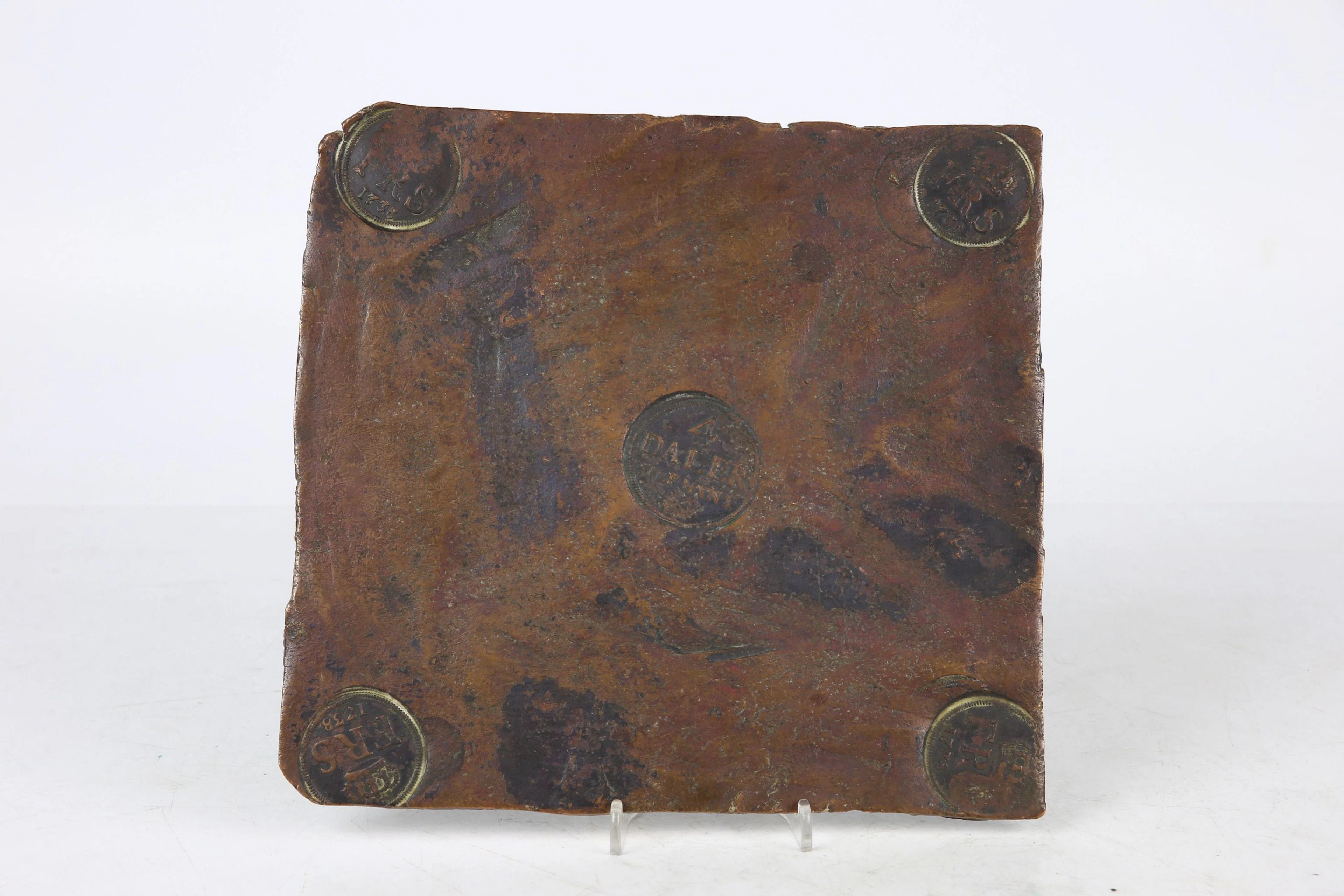 PLÅTMYNT, fyra daler silf mynt, Fredrik I, Avesta, 1738