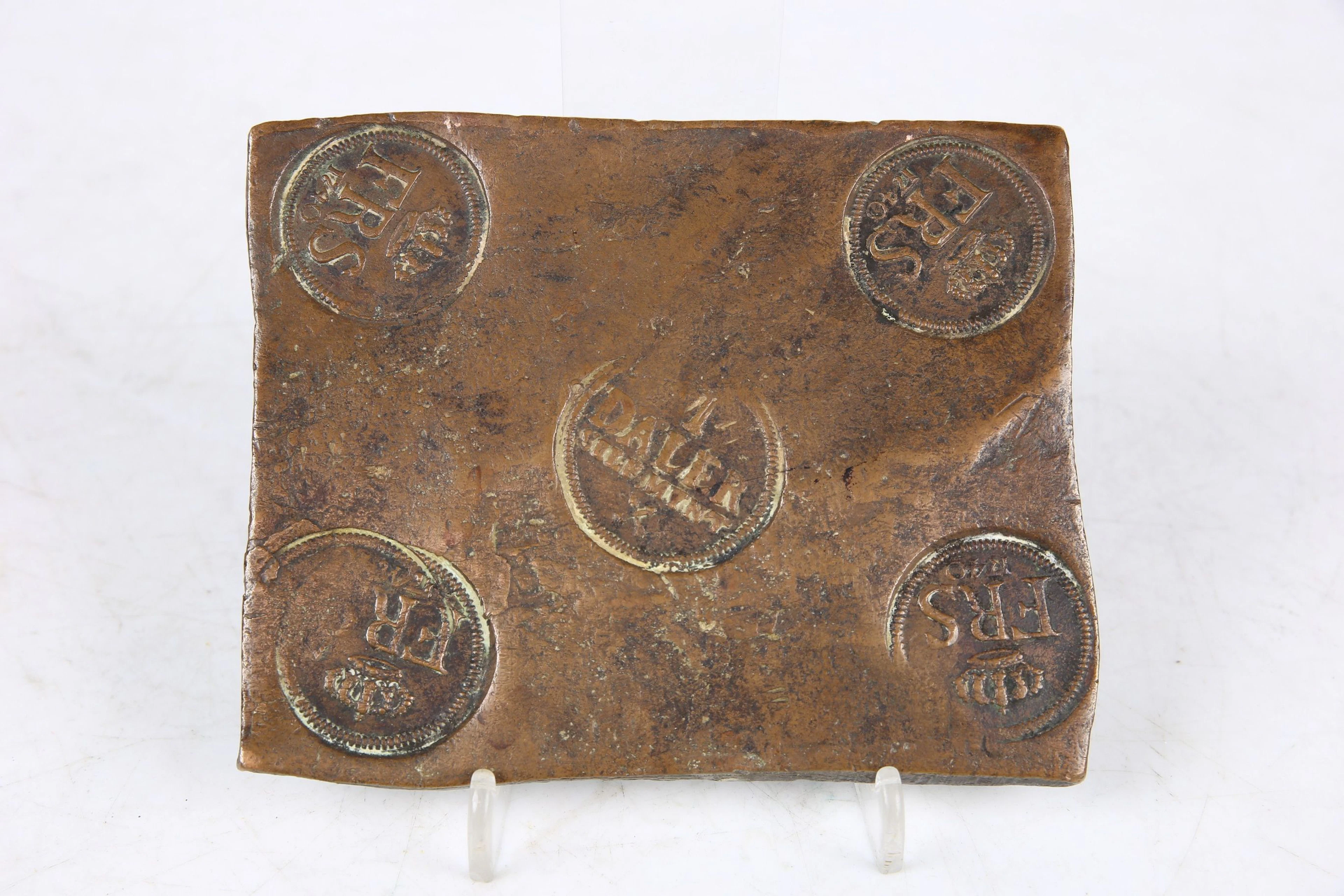PLÅTMYNT, en daler silf mynt, Fredrik I, Avesta, 1740