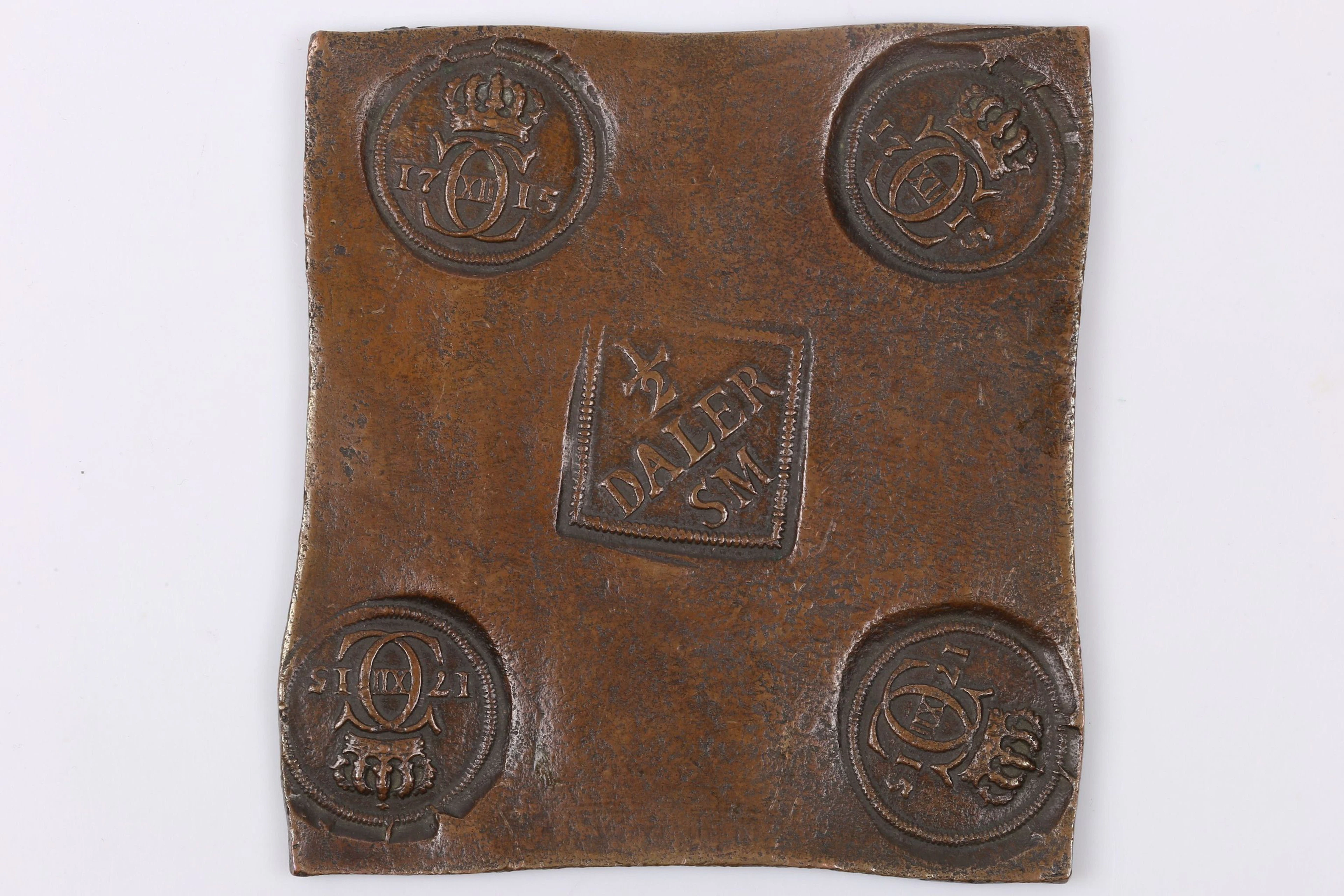 MYNT, plåtmynt, 1/2 daler, Karl XII, Avesta, 1715, ca 362,50 g