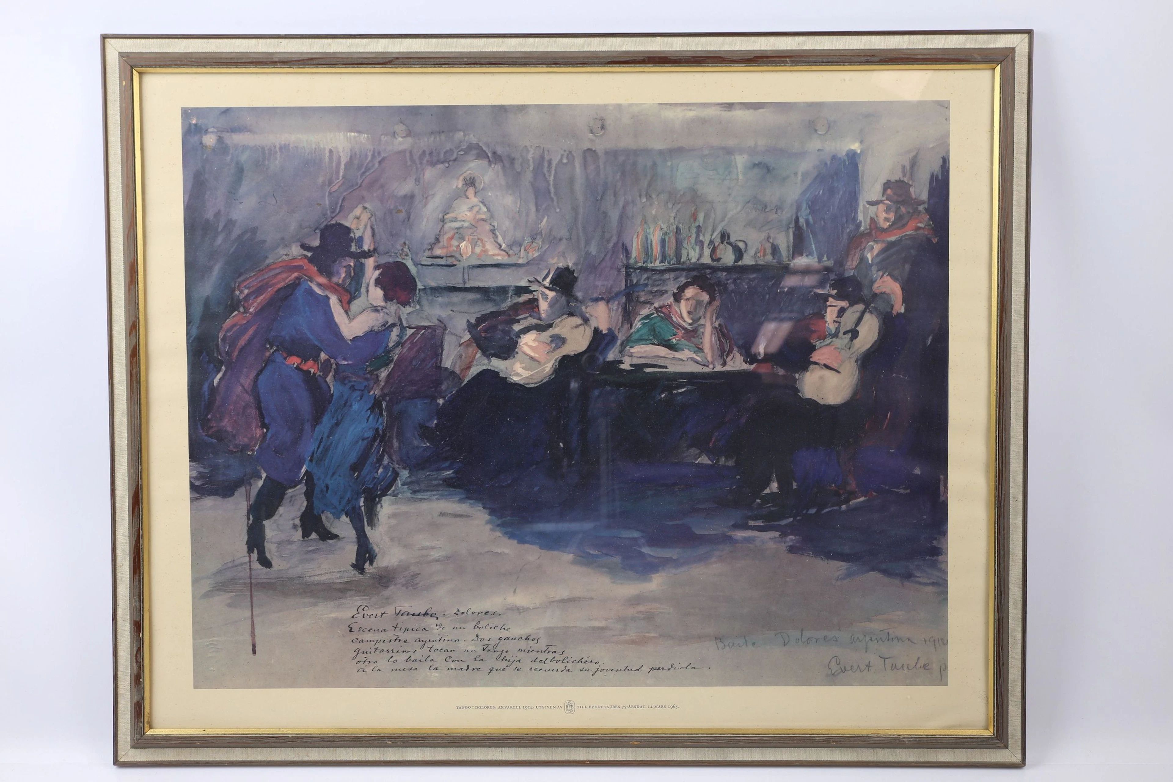 EVERT TAUBE (1890-1976), efter, offsettryck, "Tango i Dolores"