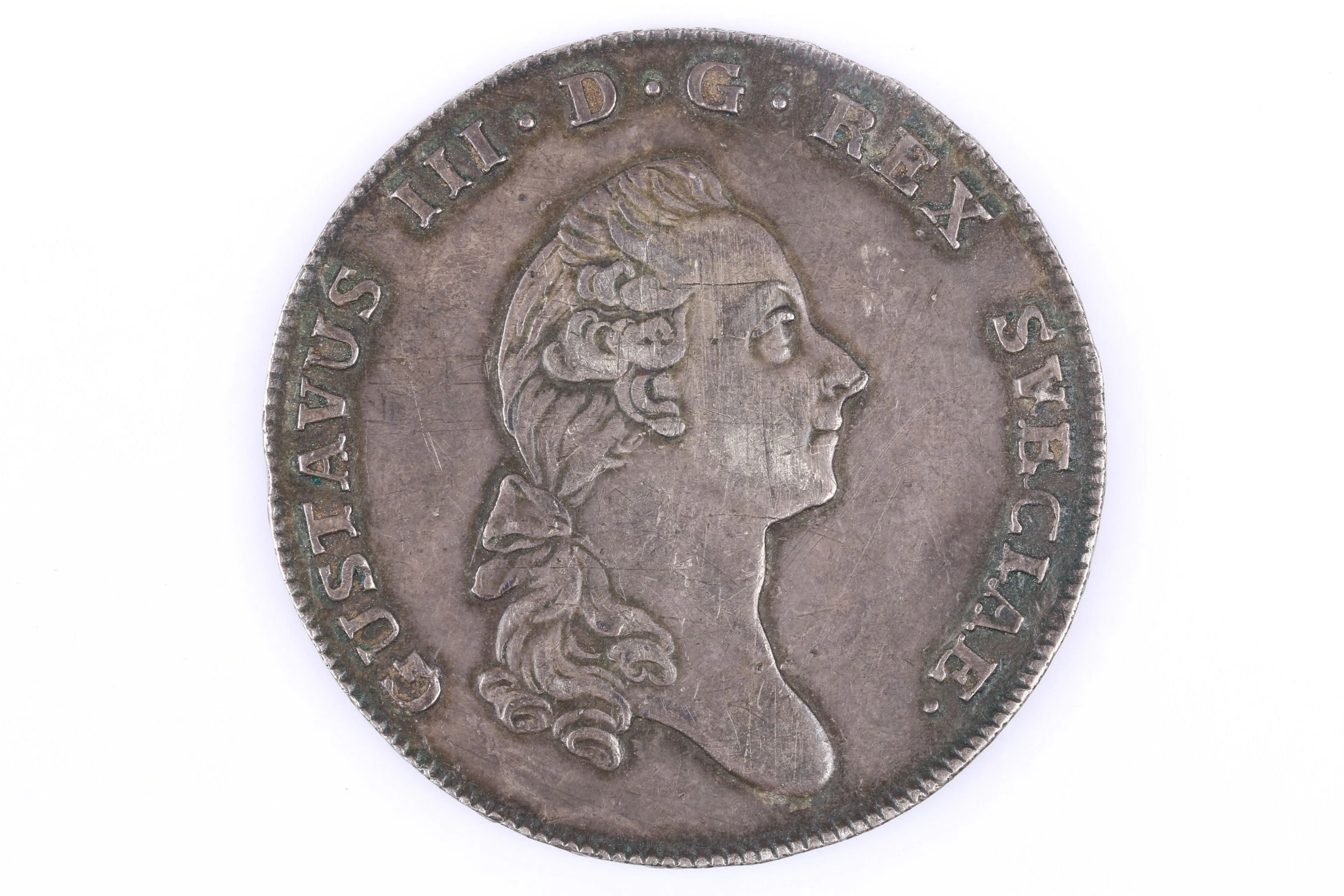 MYNT, silver, 1 riksdaler / 3 daler SM, Gustav III, 1777, ca 29,3 g