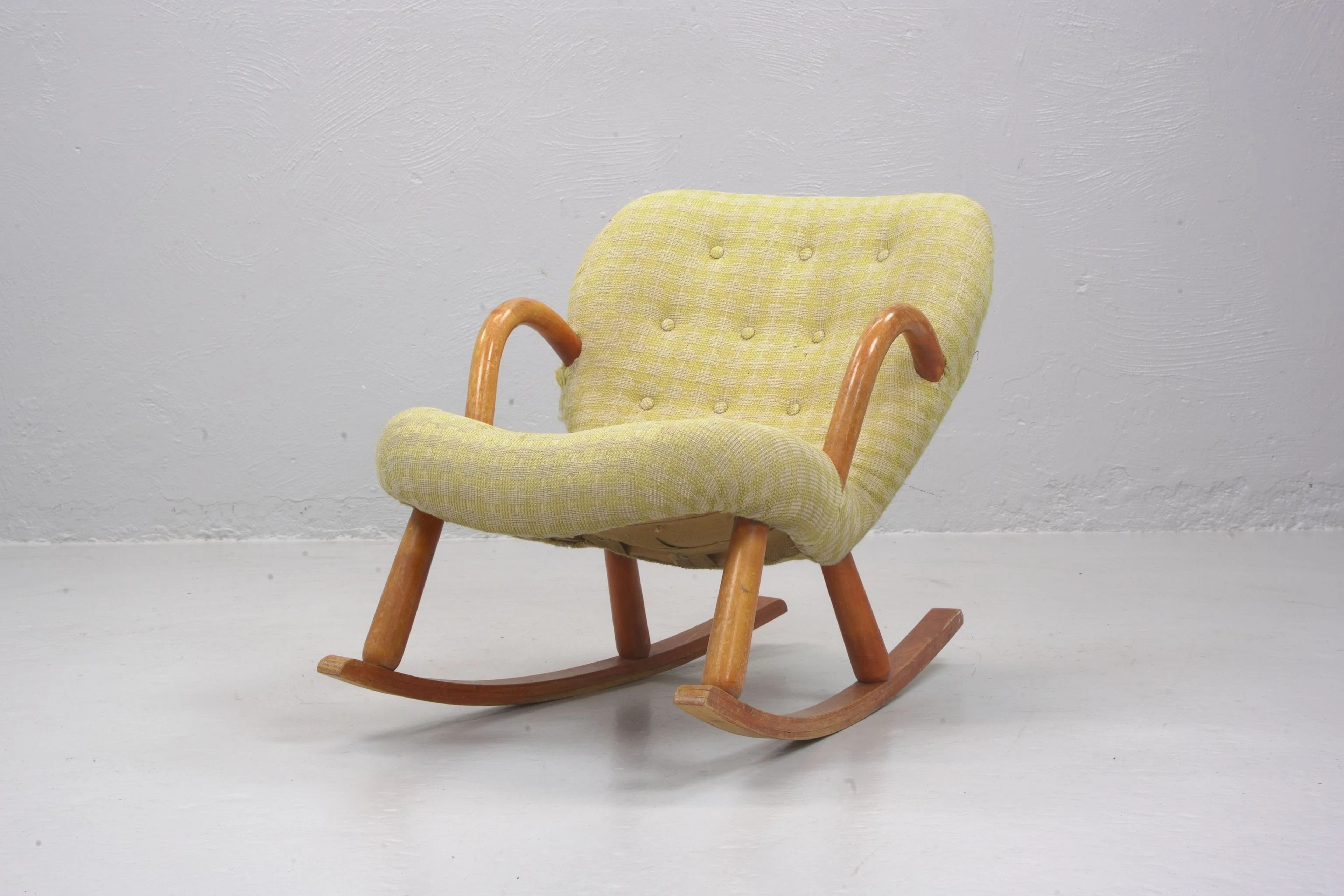 ARNOLD MADSEN, gungstol, "Muslinge / Clam Chair", Madsen & Schubell, 1940-tal