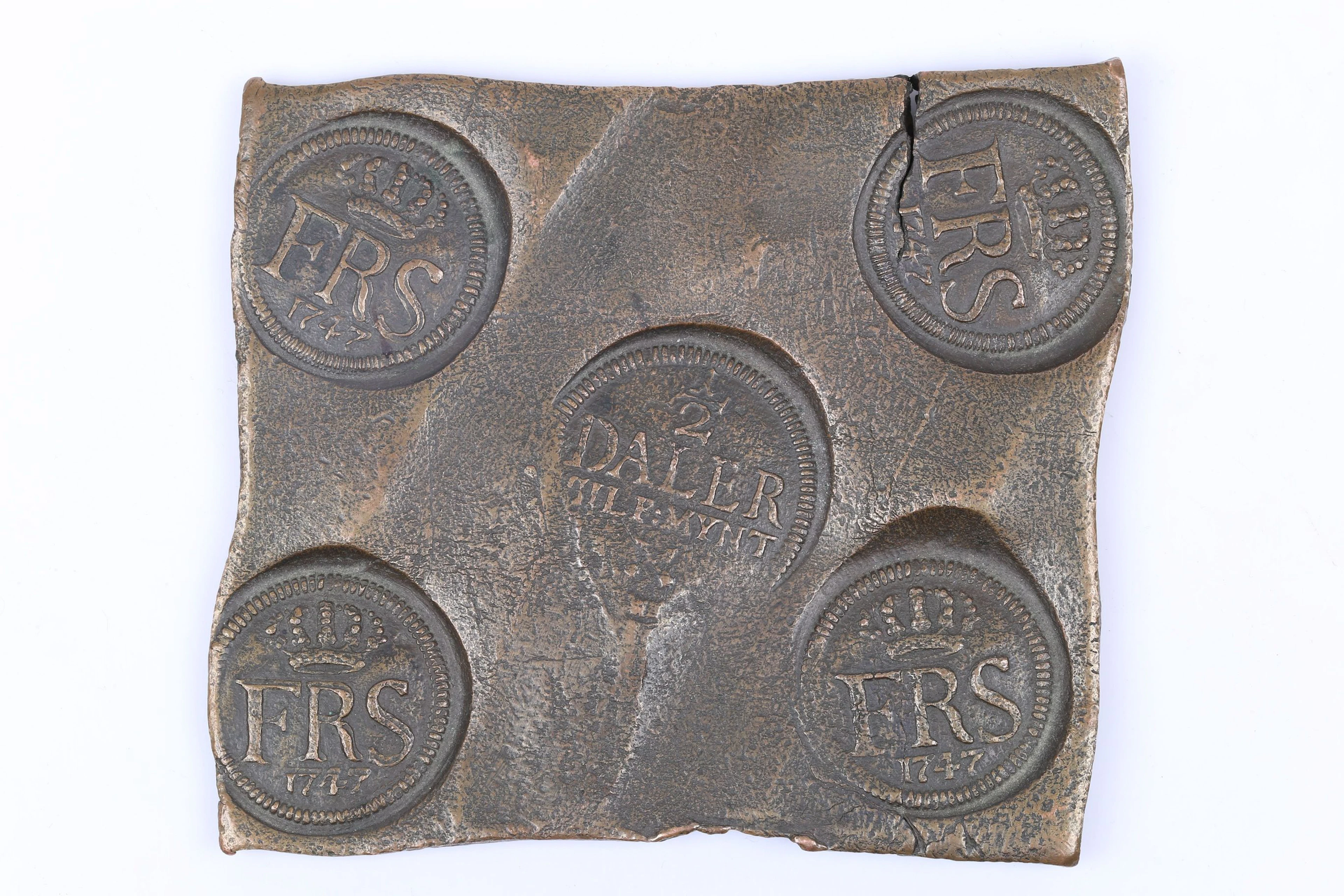 MYNT, plåtmynt, 1/2 daler, Fredrik I, Avesta, 1747, ca 334,6 g