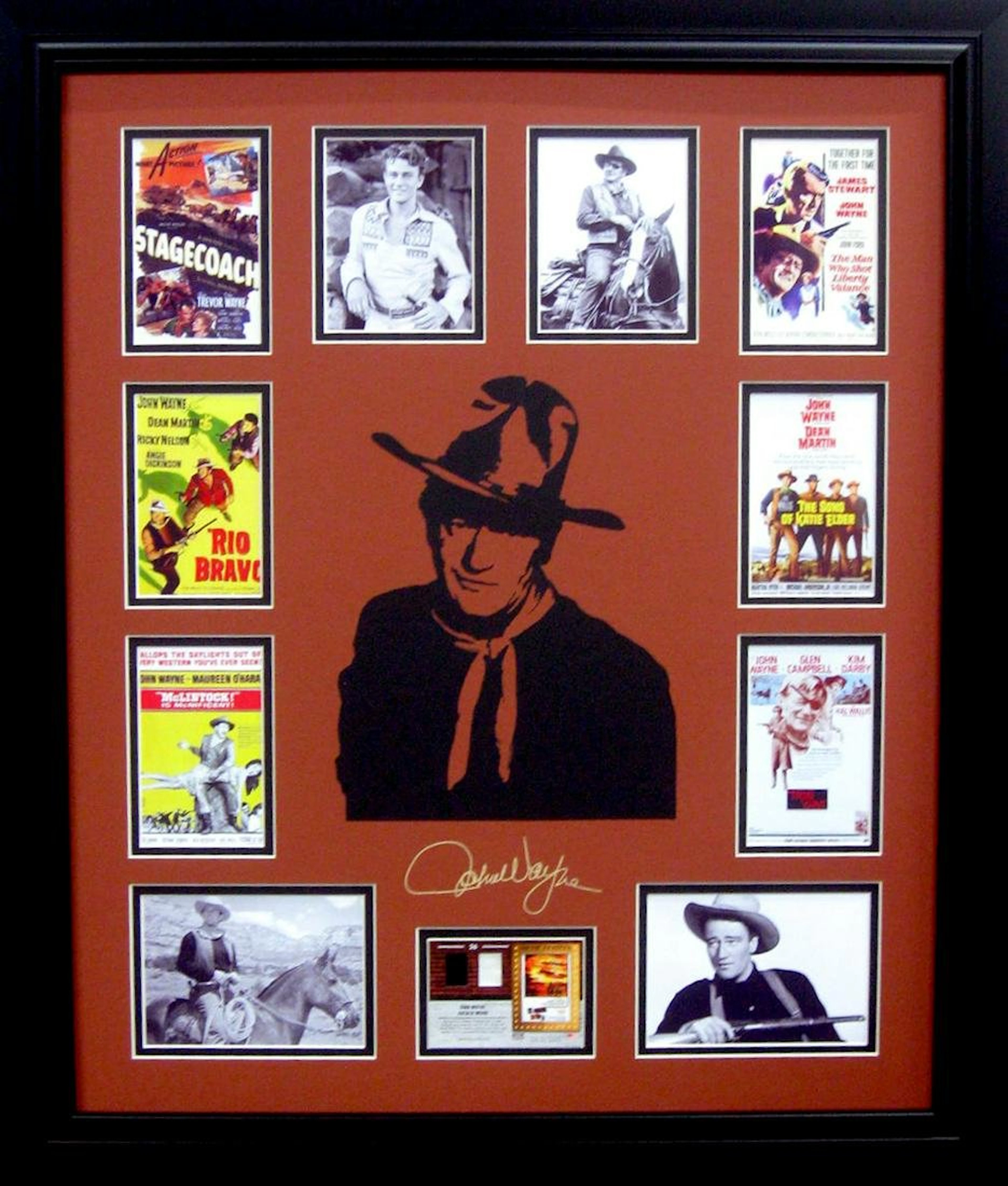 *Rare John Wayne with Authentic Swatch of Clothing