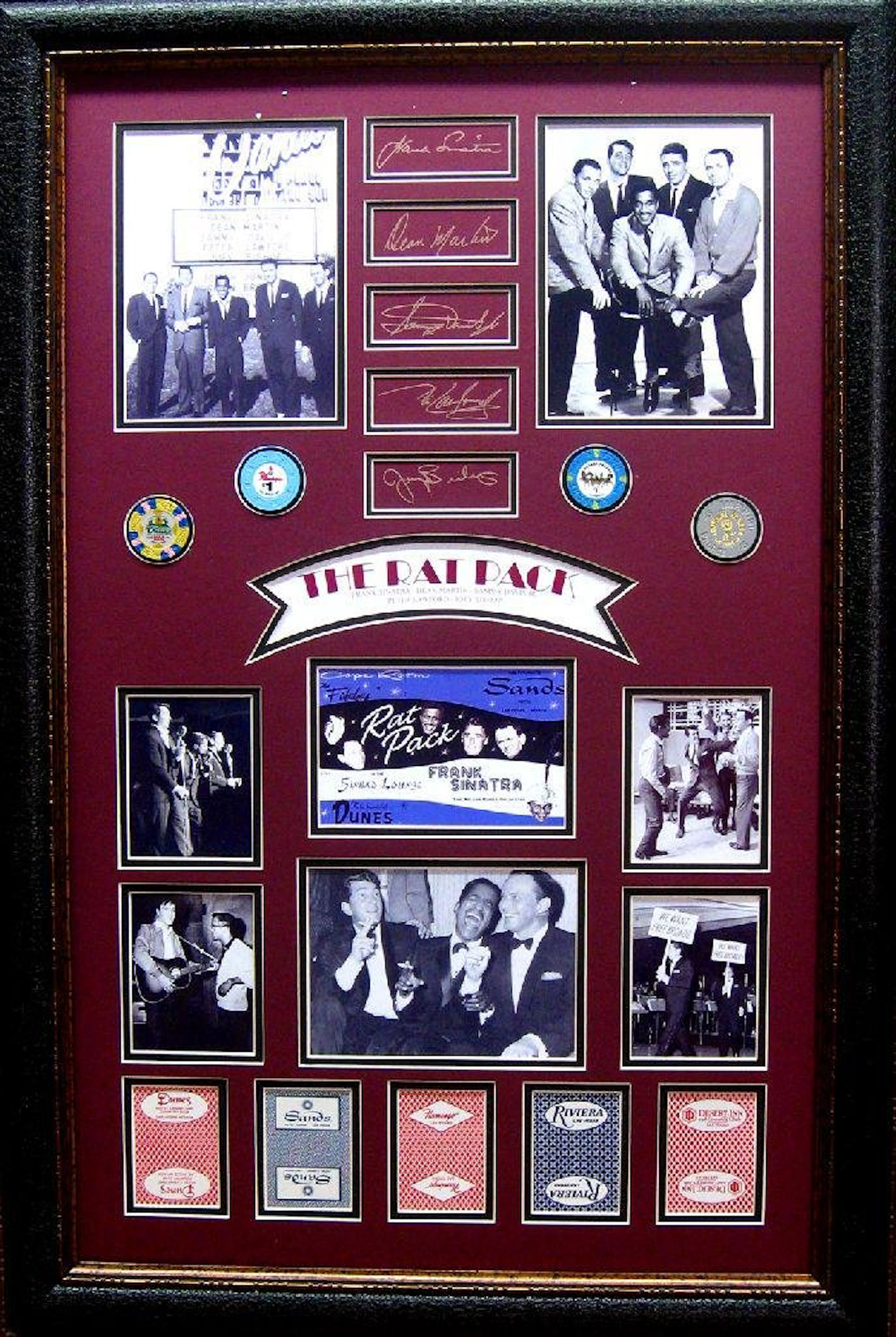 *Rare The Rat Pack Chips and Cards Museum Framed