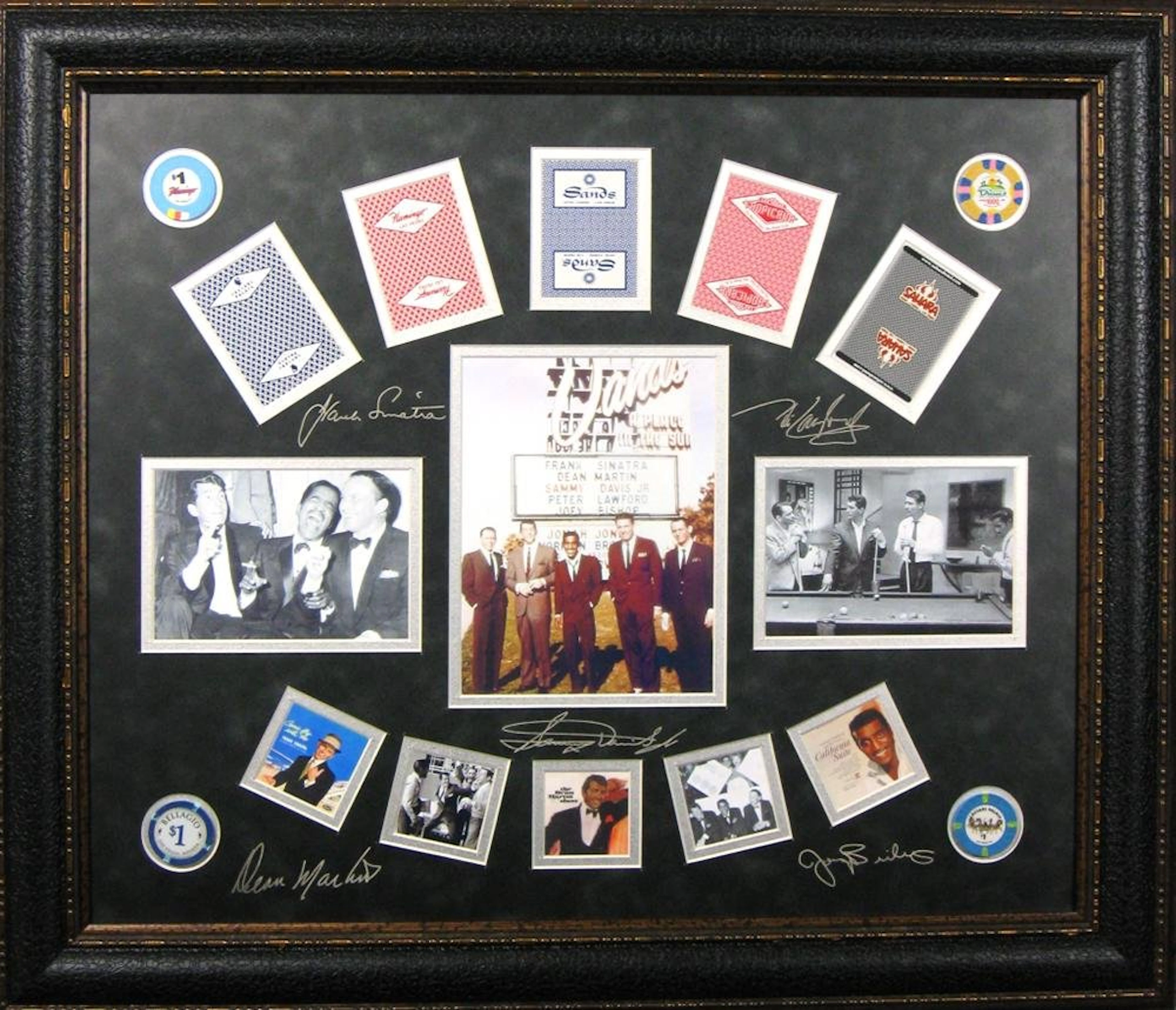 *Rare The Rat Pack Chips and Cards Museum Framed
