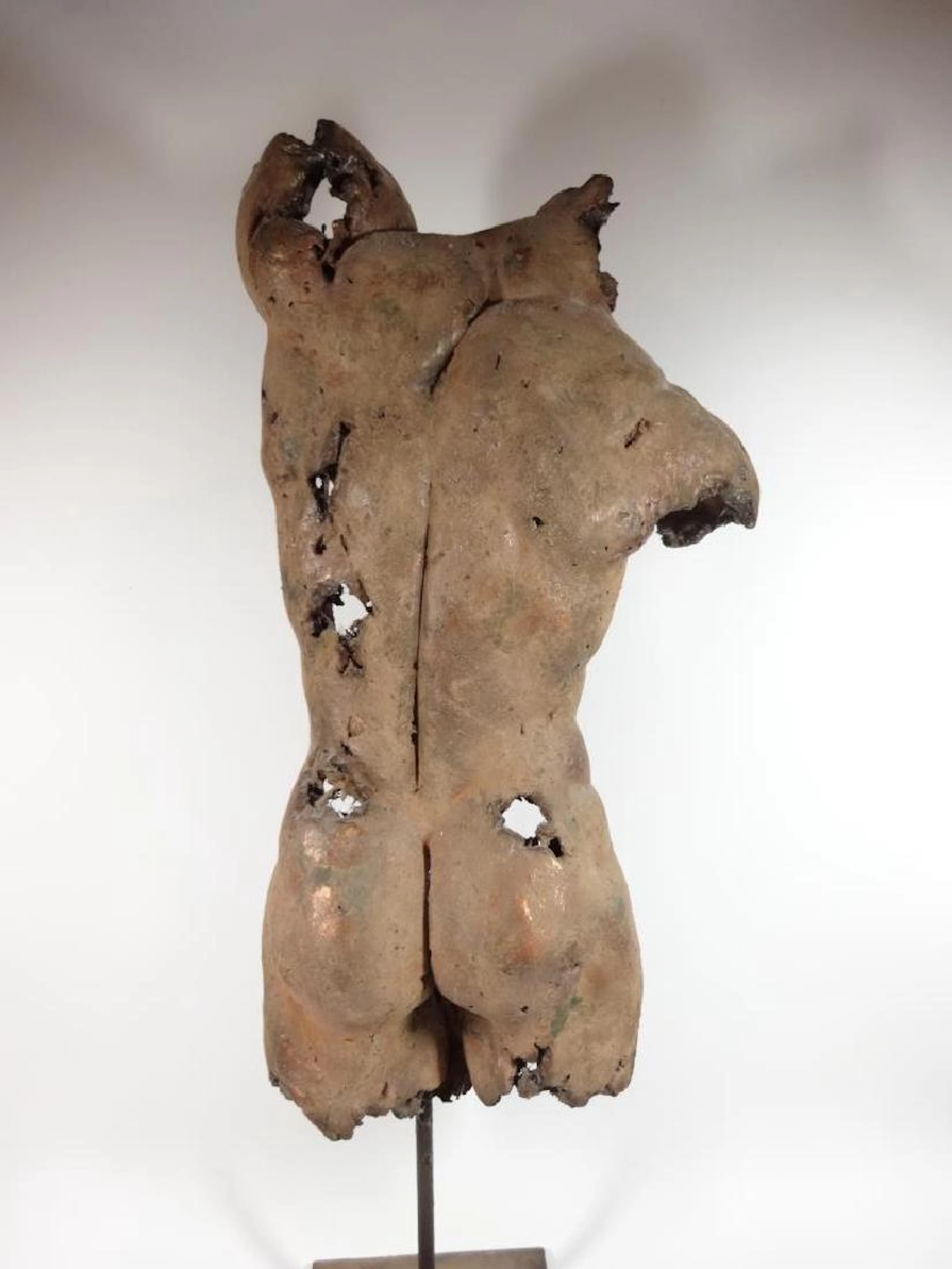 NUDE MALE TORSO SCULPTURE, BY HINDI (CONSUELO BUSTILLO