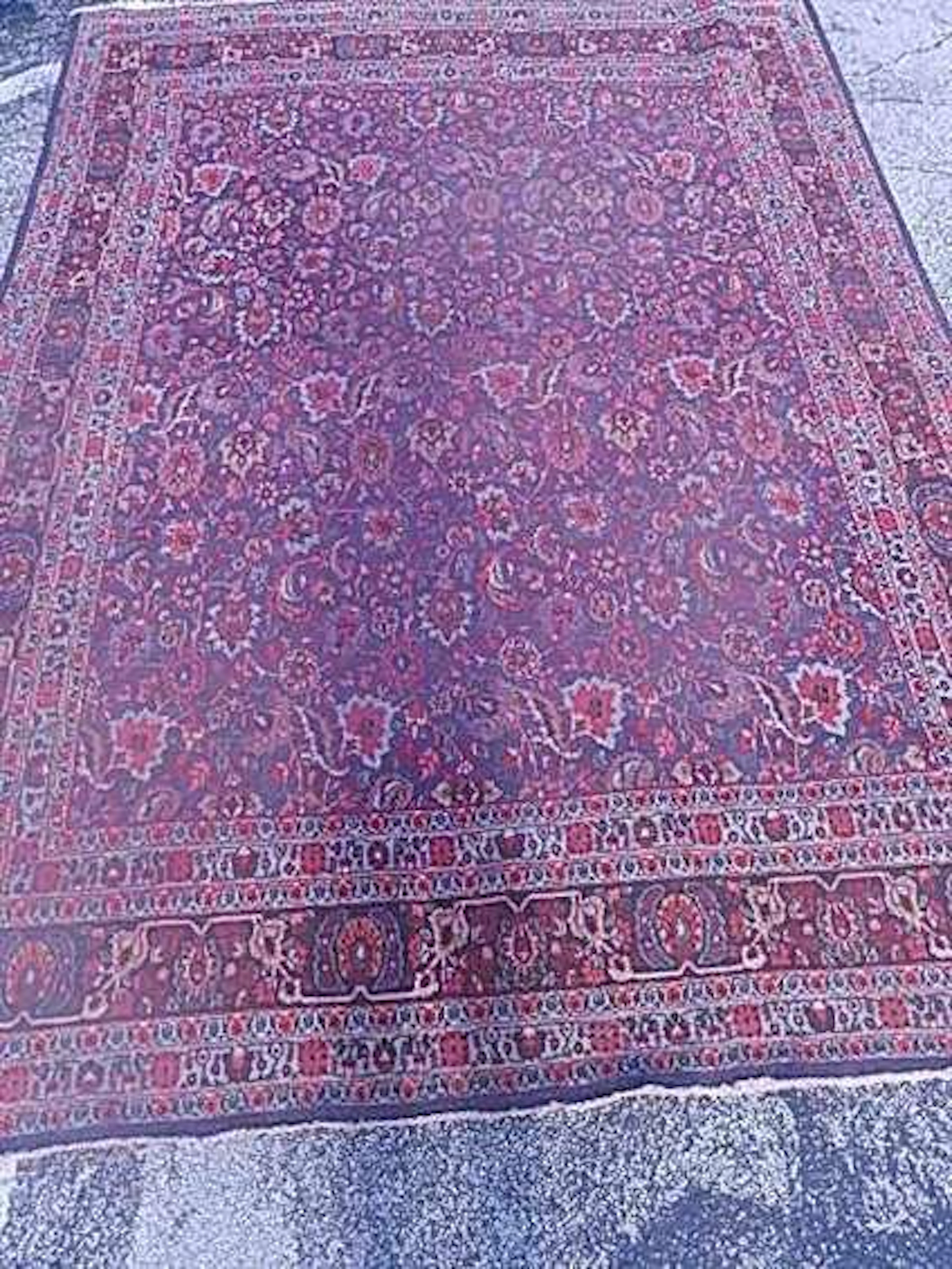 ORIENTAL STYLE RUG, RED, BLUE AND WHITE