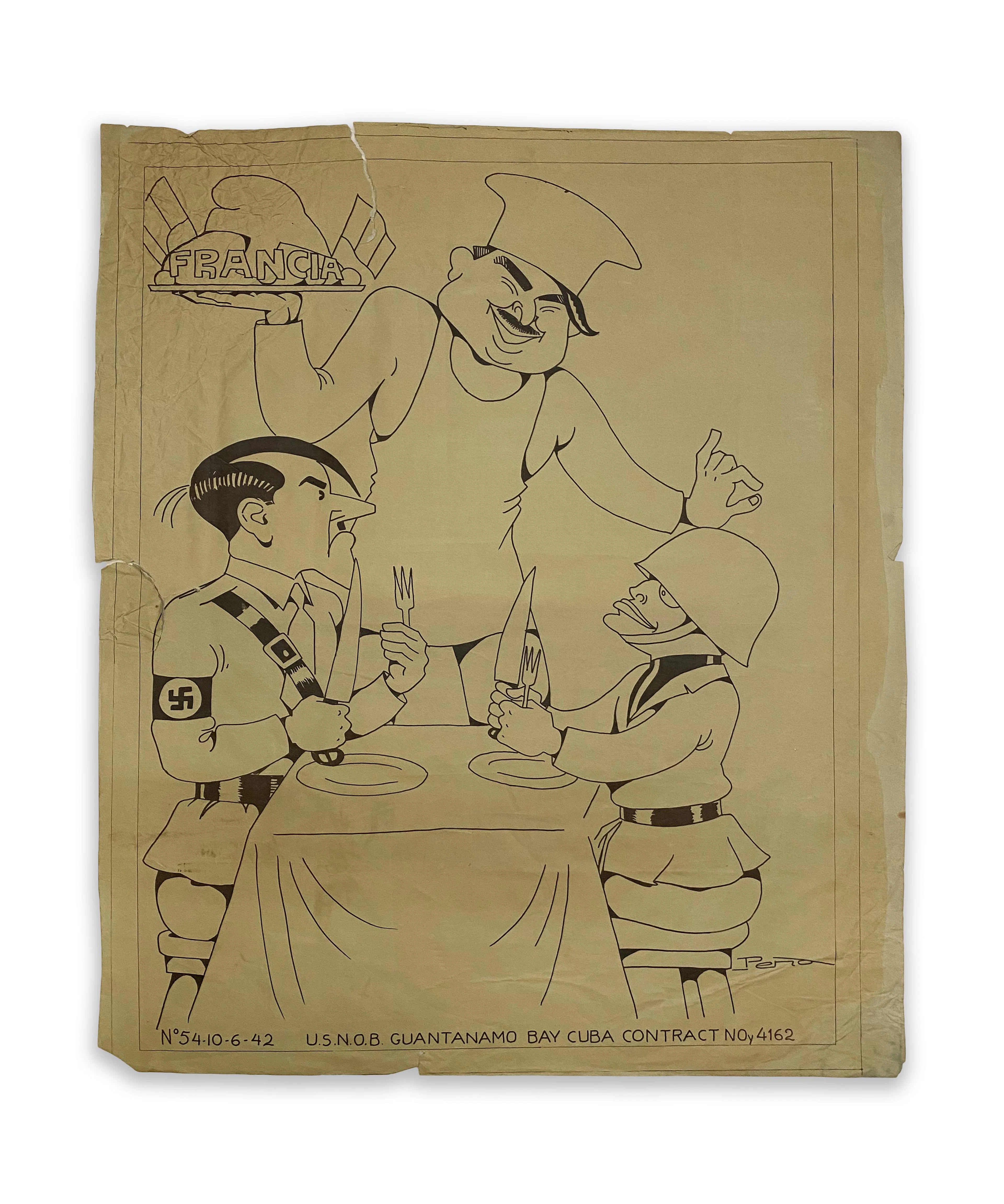 Hitler, Mussolini and Stalin Poster Made in Gitmo, Cuba