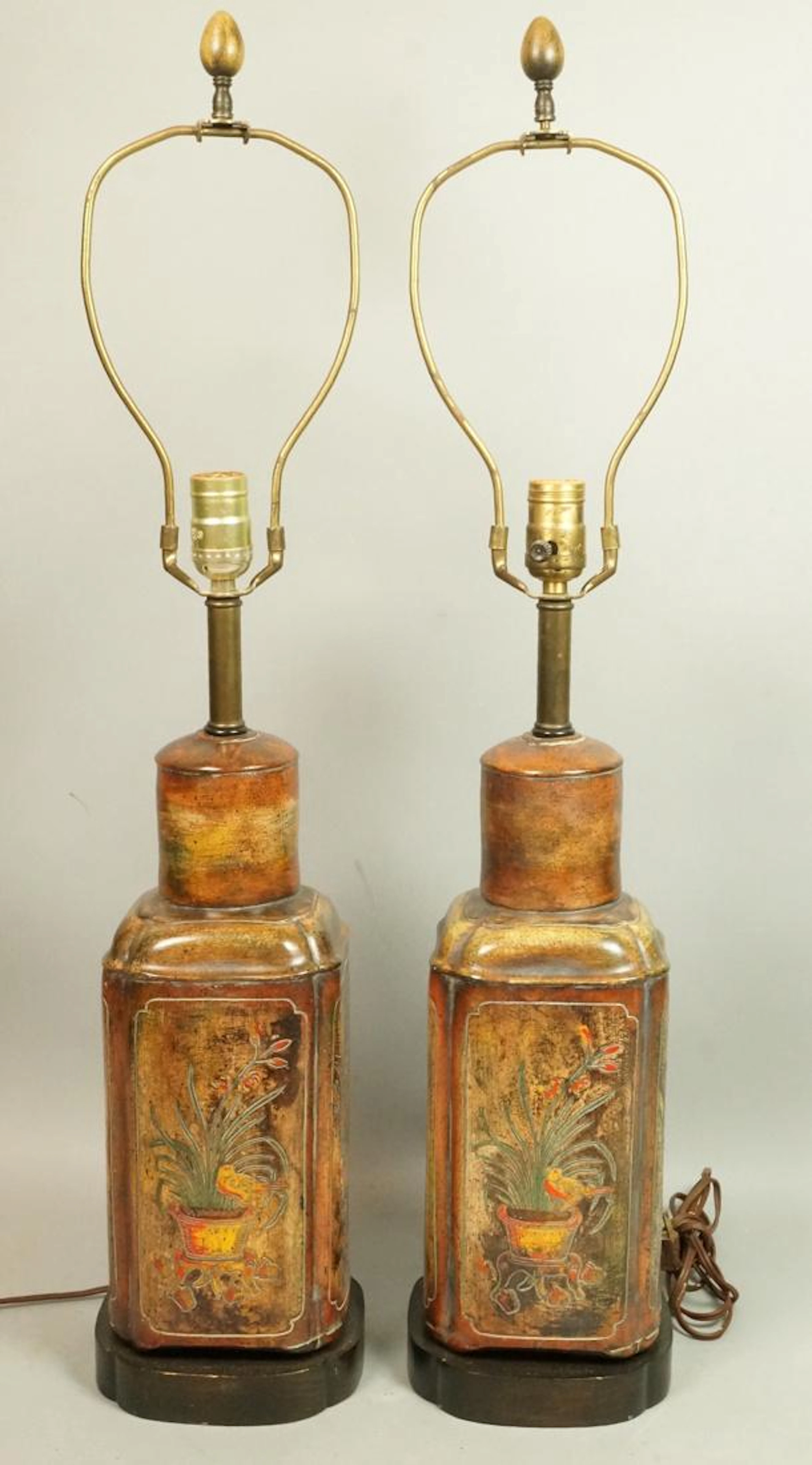 Pr Asian Inspired Ginger Jar Style Table Lamps. C