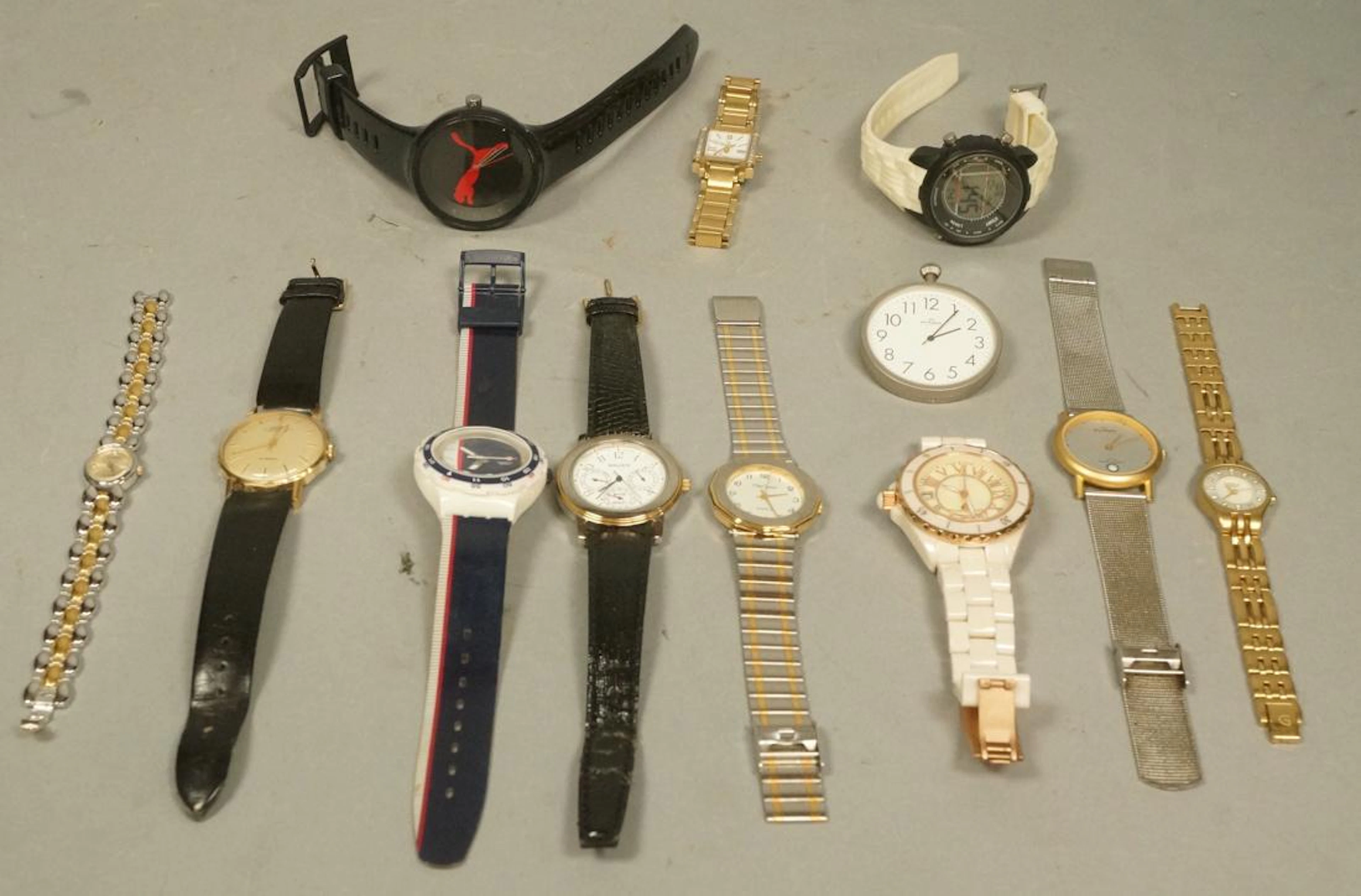 Lot 12 Vintage Wrist Watches & 1 Pocket Watch. LU