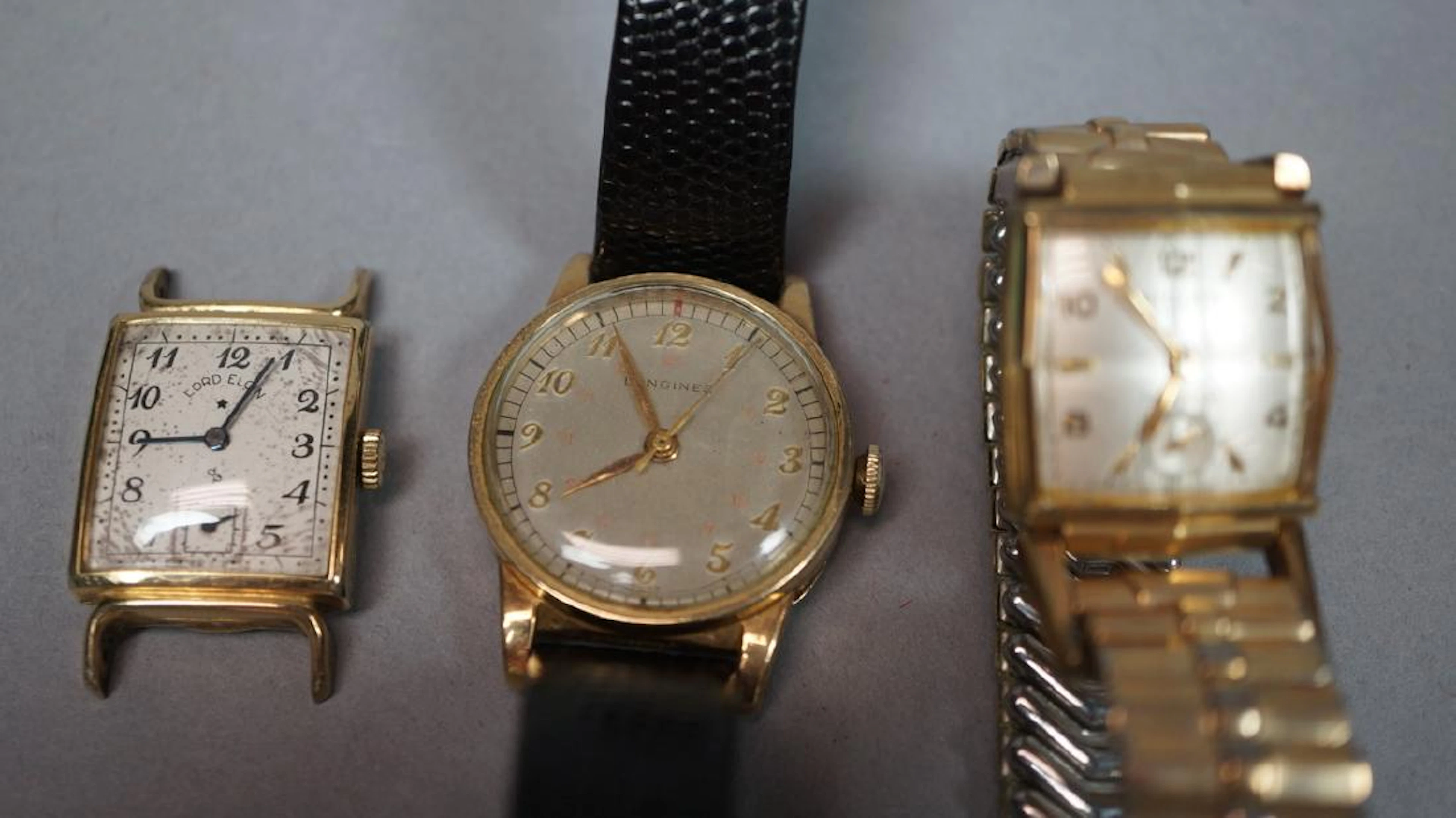 Lot 3 Vintage Men's Wrist Watches. GRUEN Veri-thi