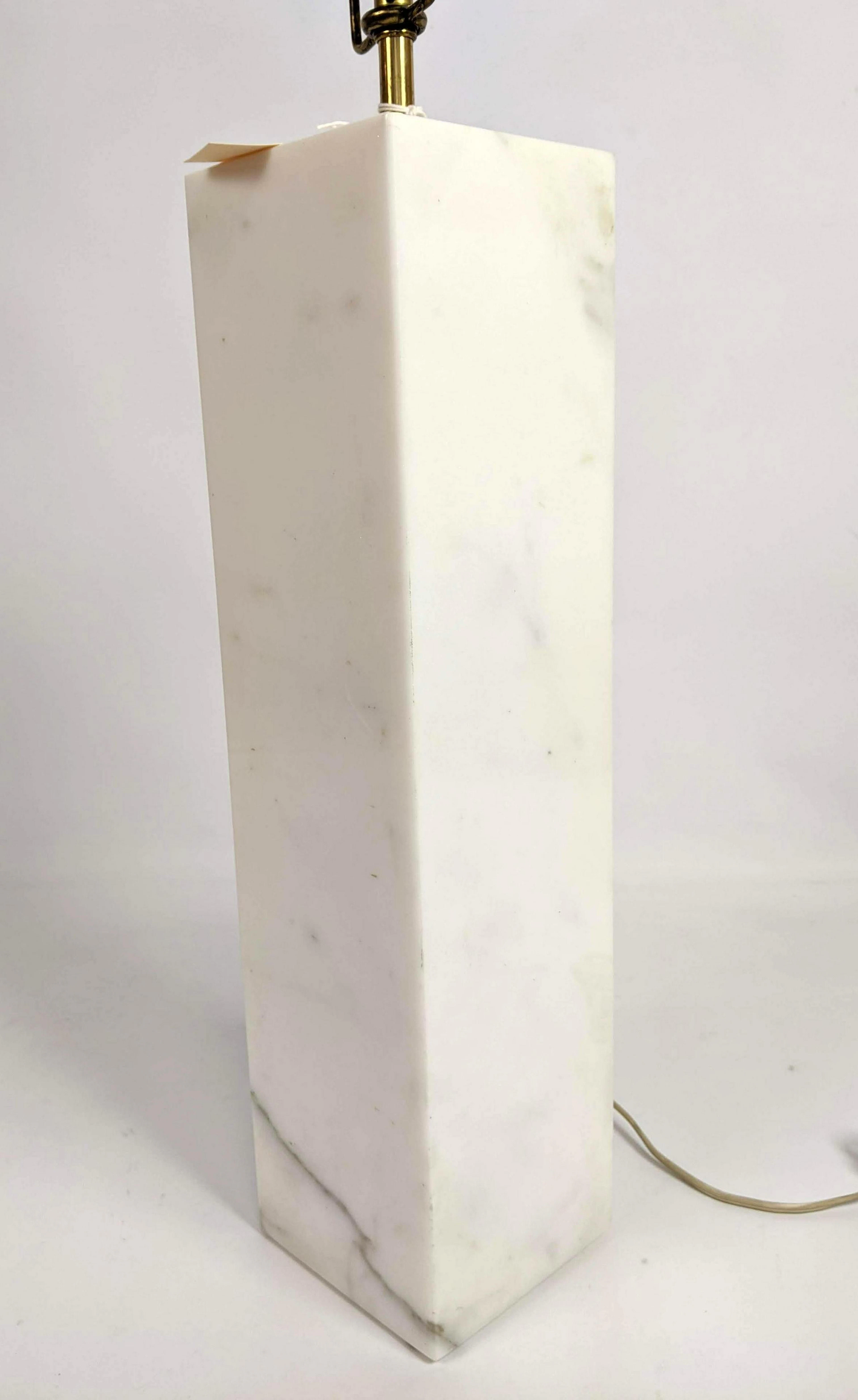 TH Robsjohn Gibbings Marble Table Lamp. White square