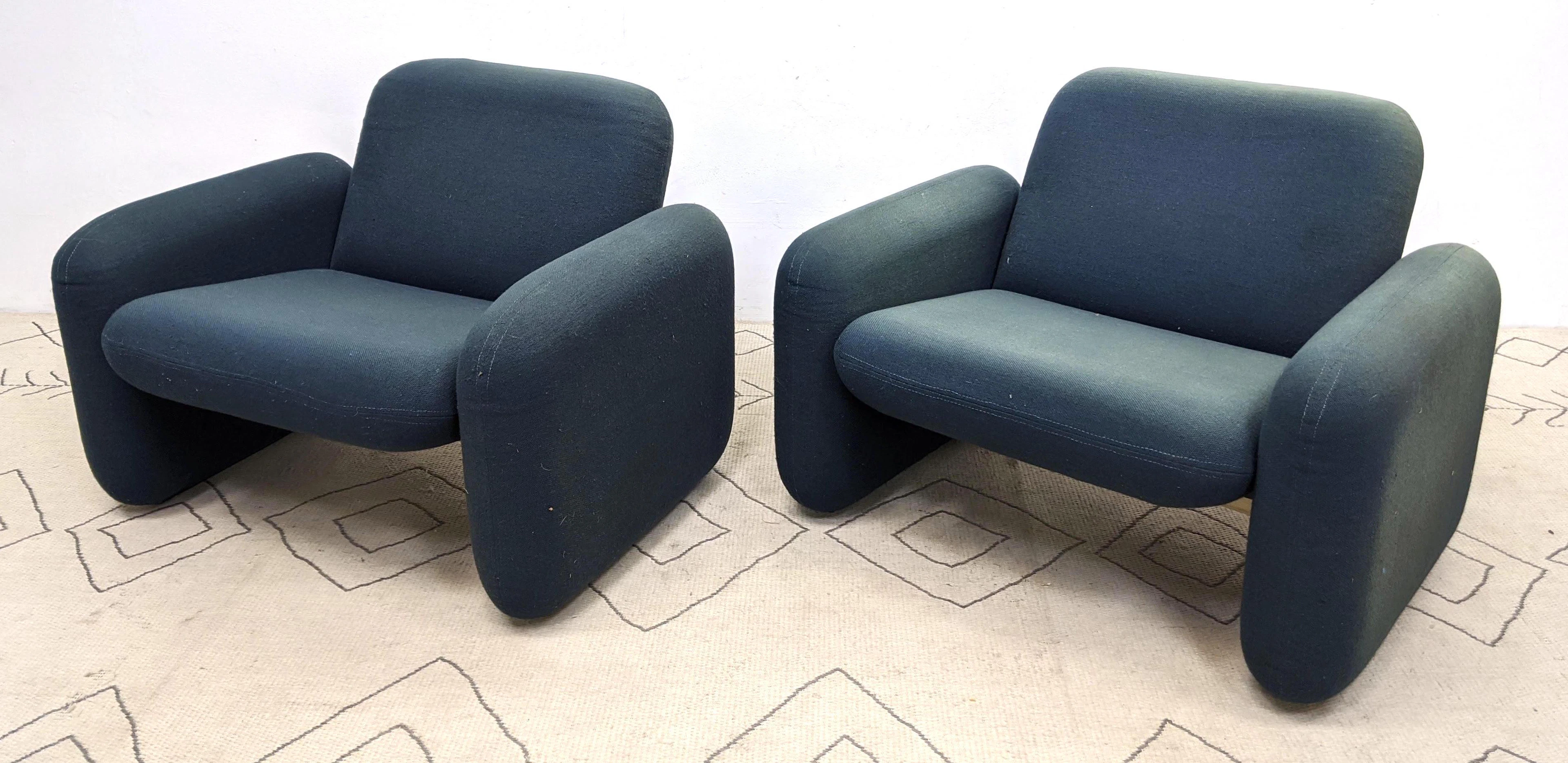 Pair JOHN WILKES Lounge Chairs for HERMAN MILLER. Chic