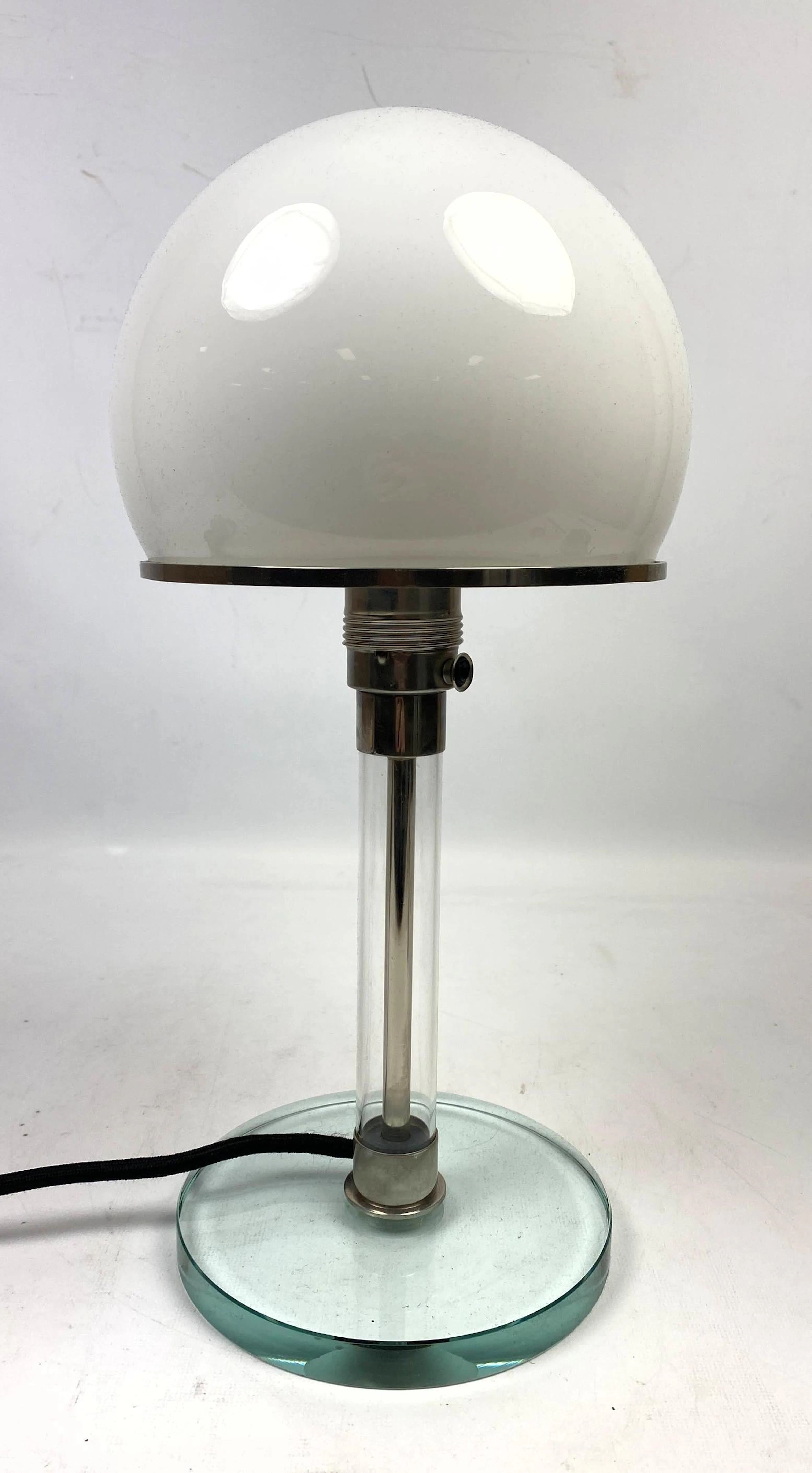 WILHELM WAGENFELD for TECNO LUMEN Lamp. White glass sh