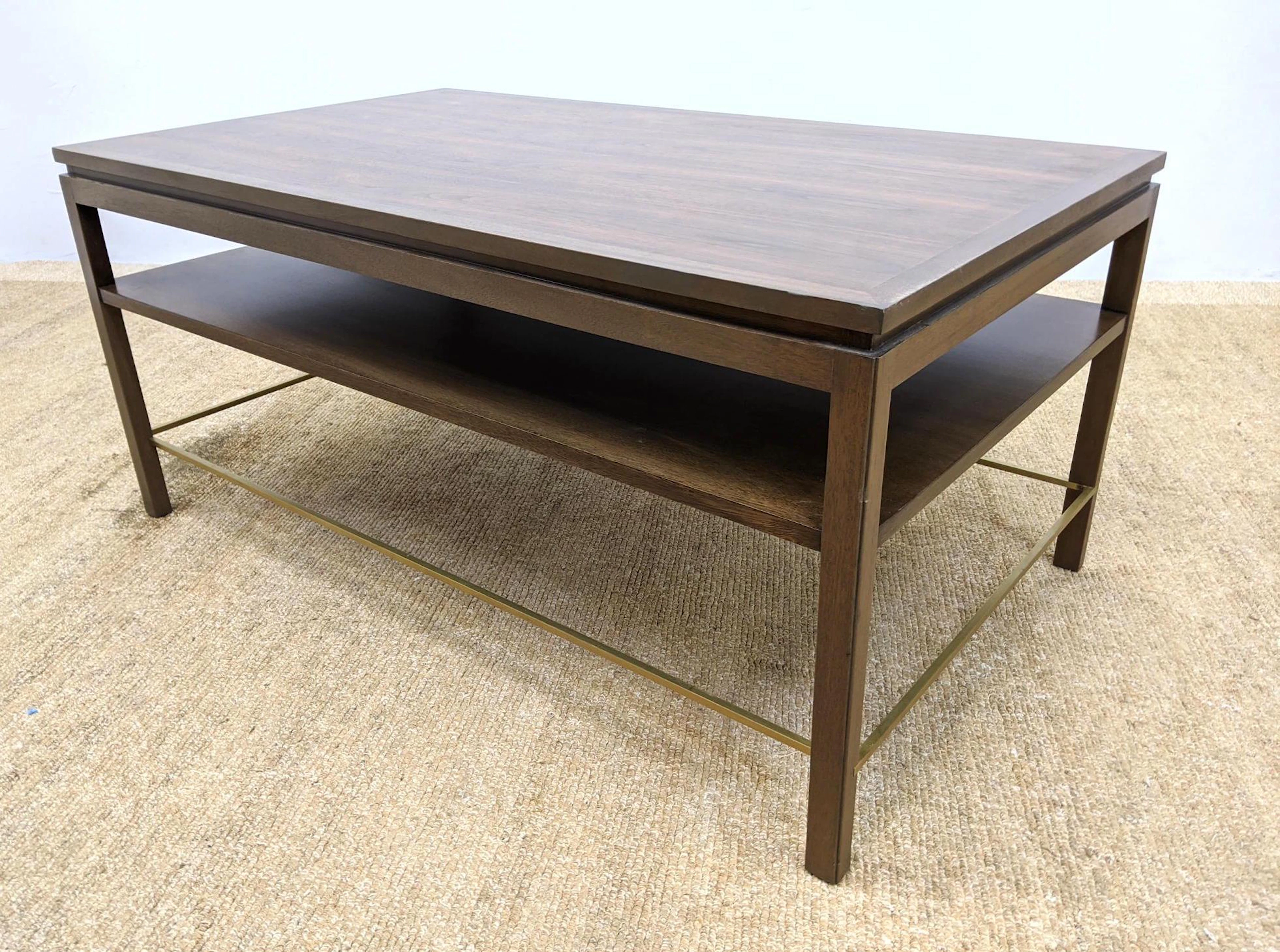 DUNBAR American Modern Walnut Coffee Table. Two tier ta
