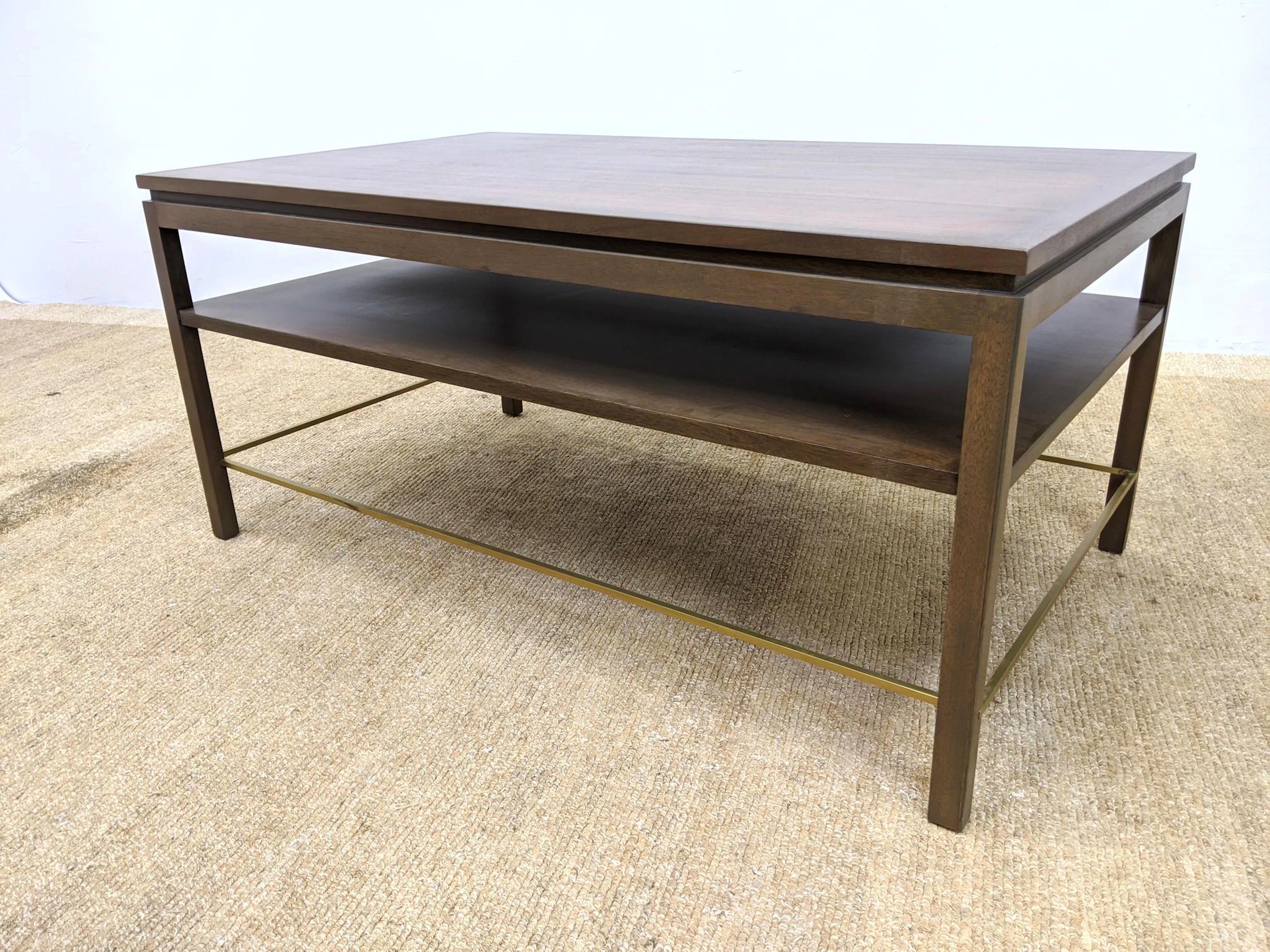 DUNBAR American Modern Walnut Coffee Table. Two tier ta